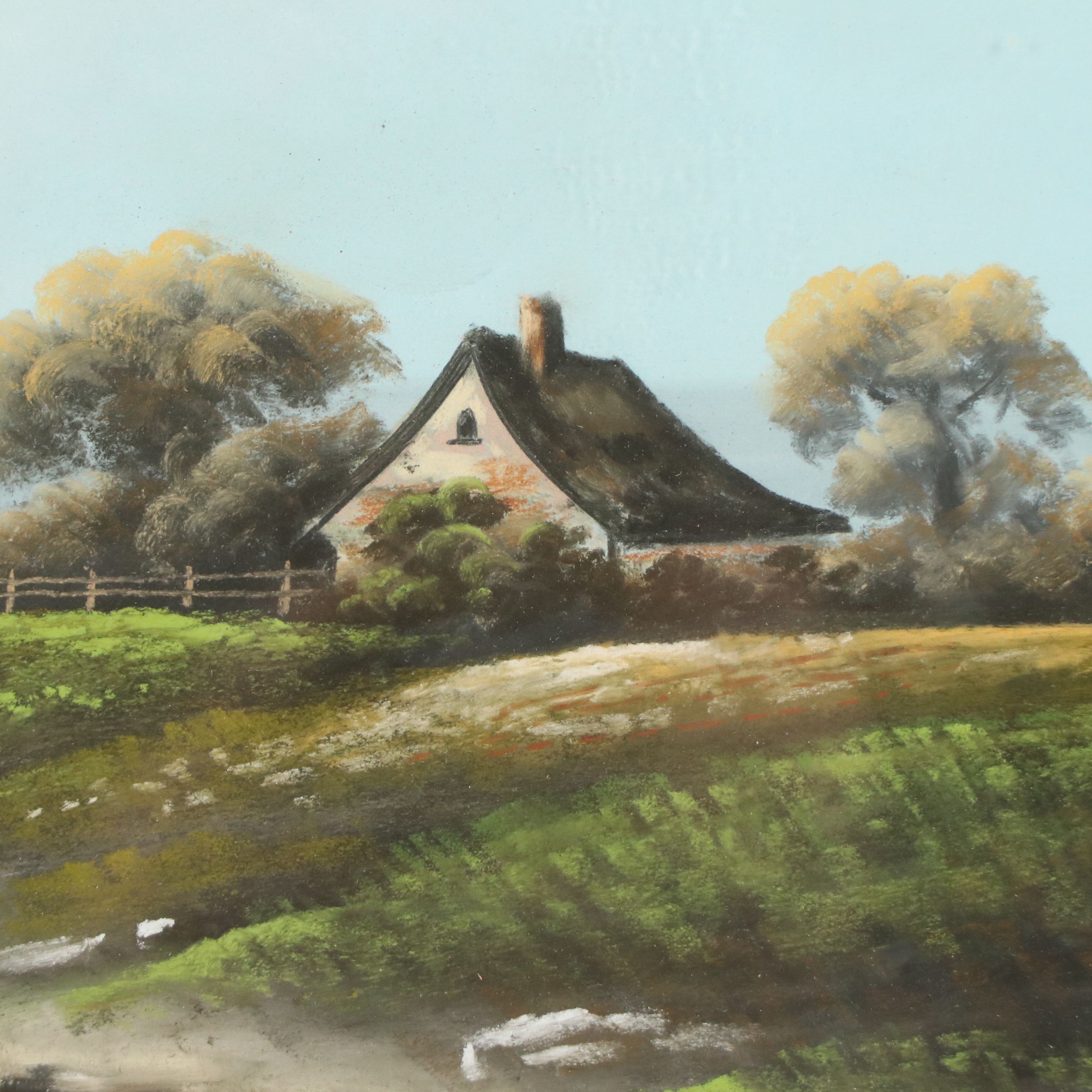 Creek Landscape Chalk Pastel Drawing