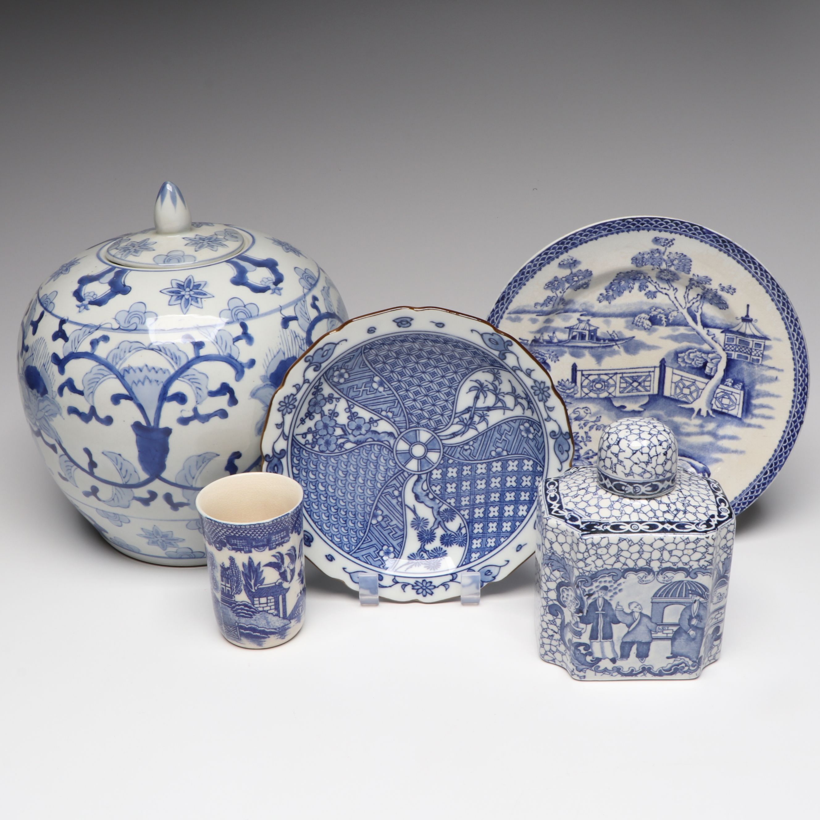 Thomas Till & Sons "Clyde" Plate with Other Blue and White Ceramic Décor