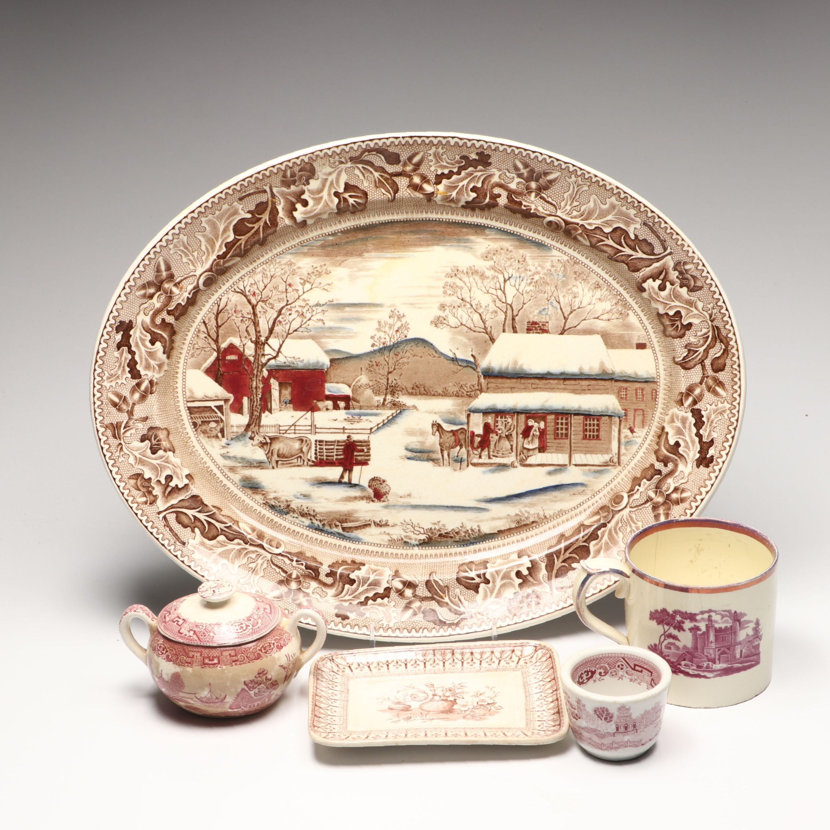 Johnson Bros Ceramic Platter and More Transferware Table Accessories