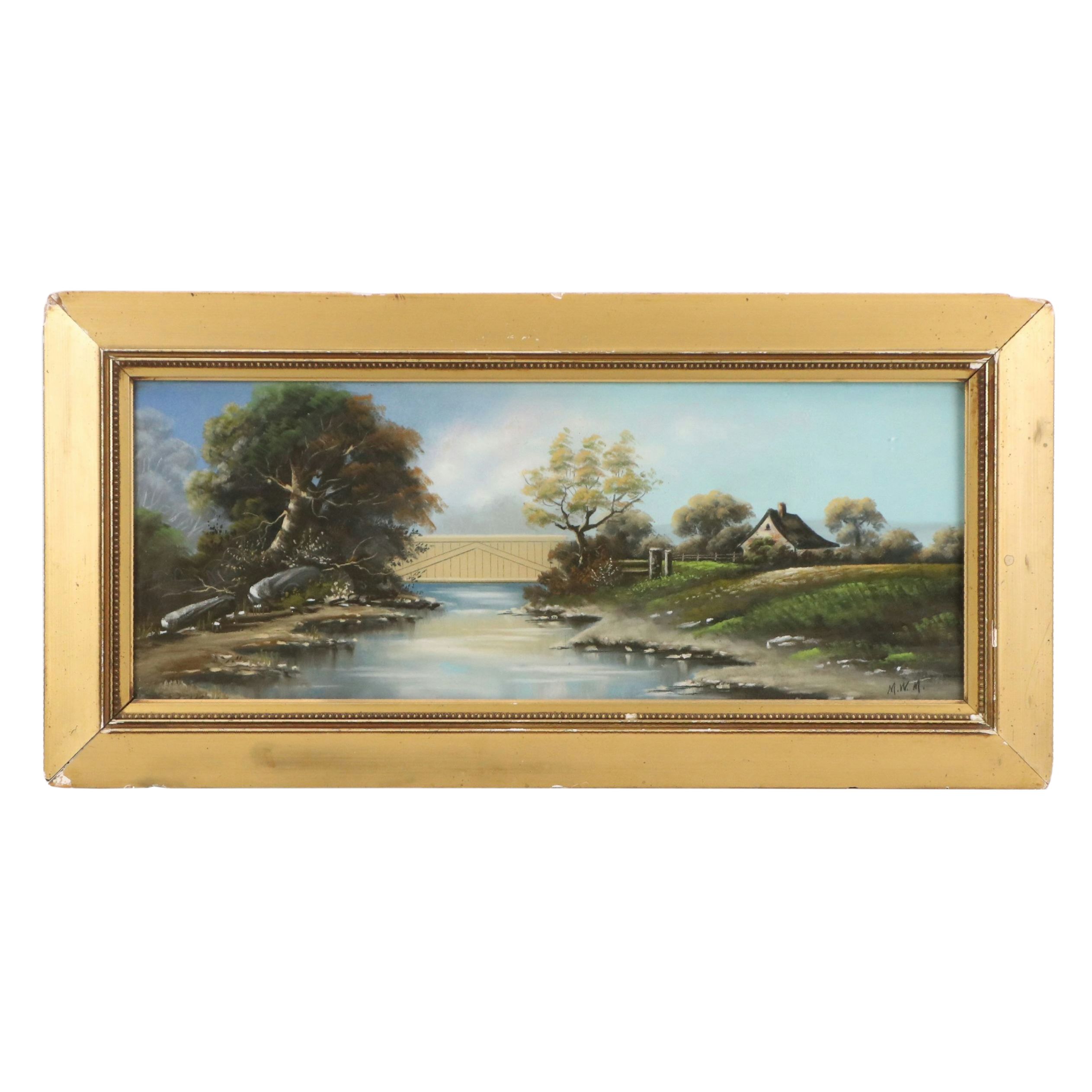 Creek Landscape Chalk Pastel Drawing