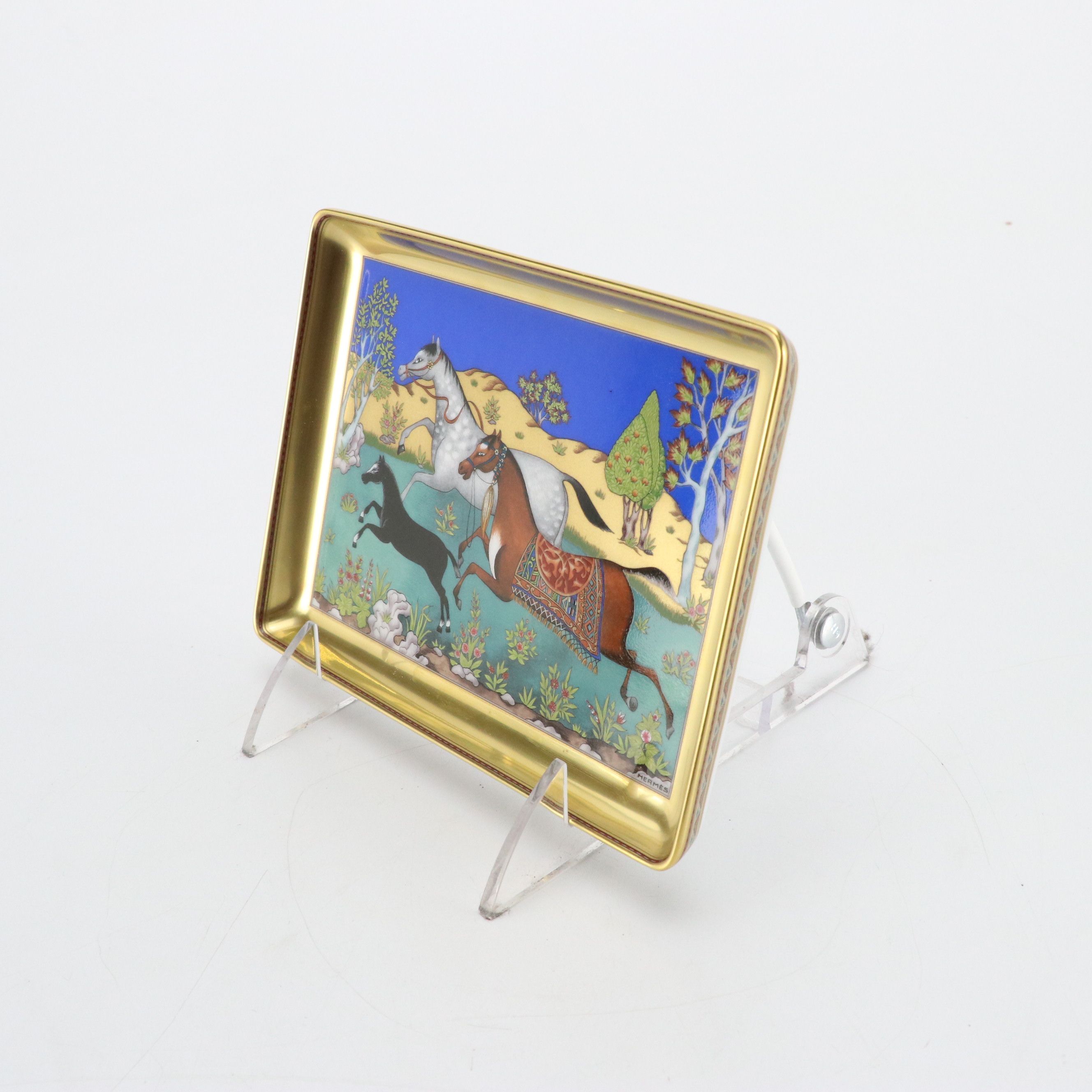 Hermès "Cheval d'Orient" Porcelain Valet Tray