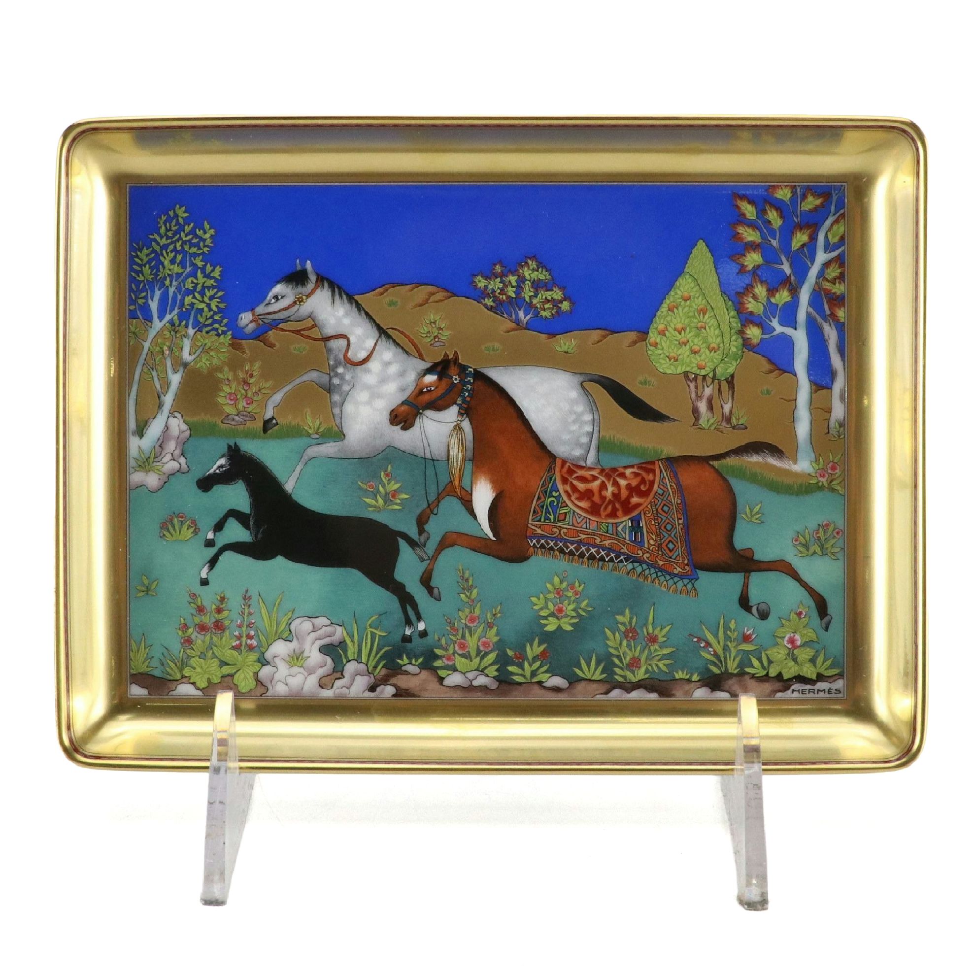Hermès "Cheval d'Orient" Porcelain Valet Tray