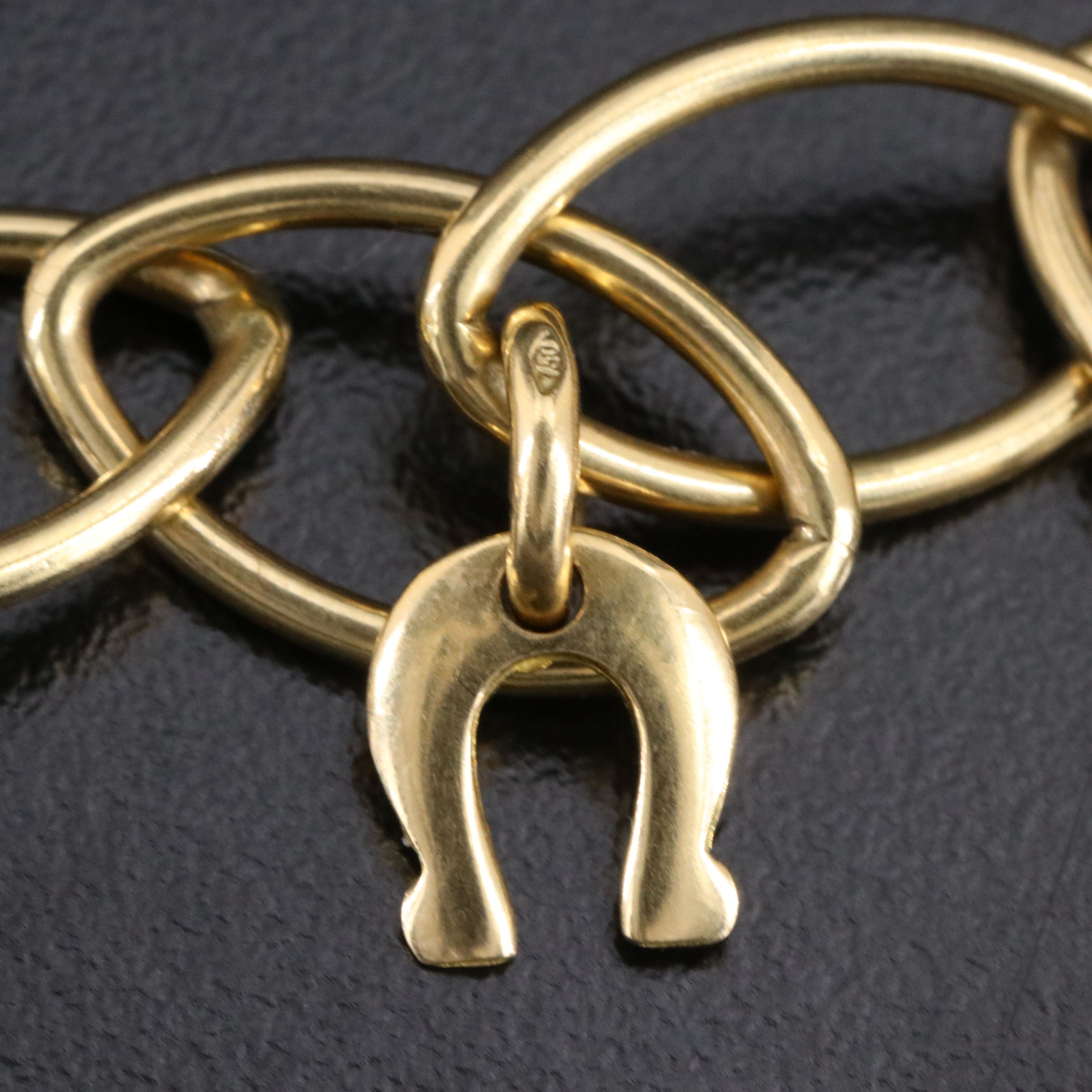 Tiffany & Co. 18K Oval Link Bracelet with Equestrian Themed Charms