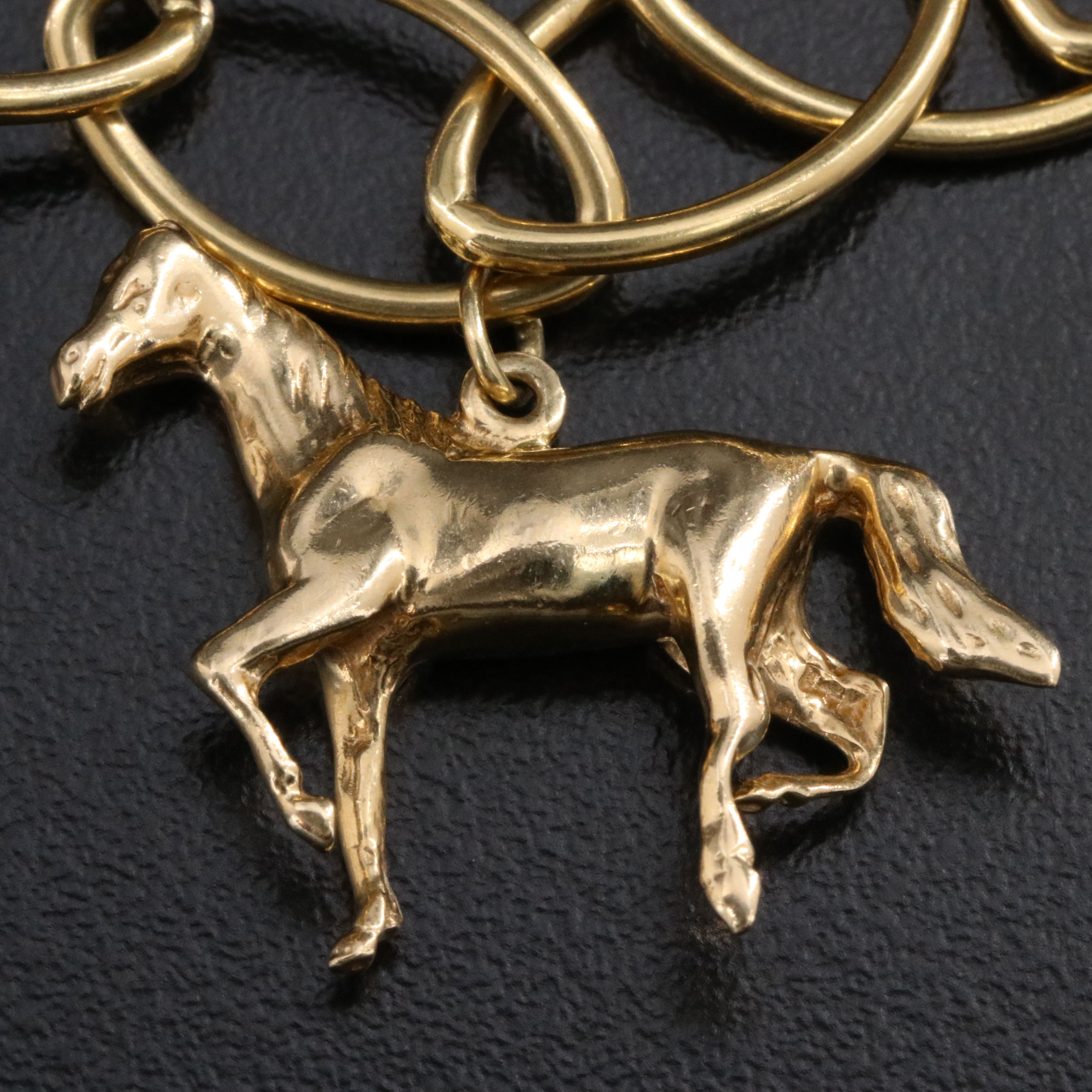 Tiffany & Co. 18K Oval Link Bracelet with Equestrian Themed Charms