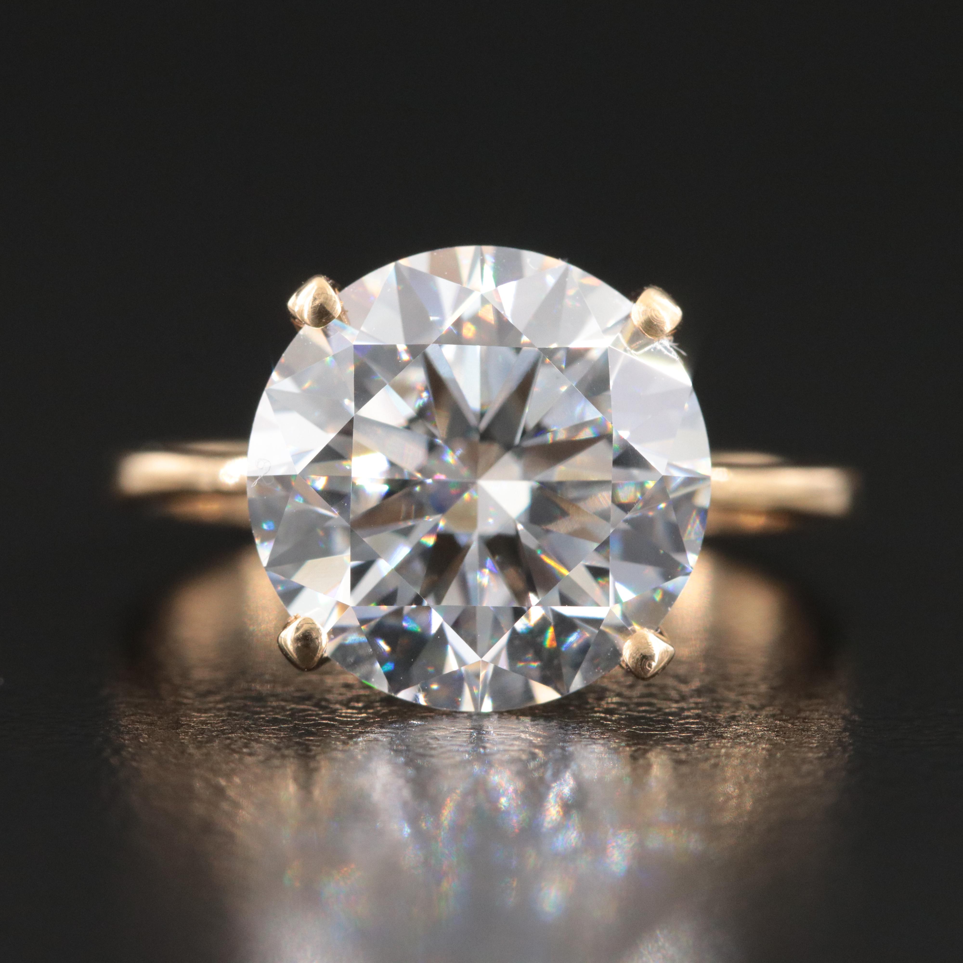 18K 5.07 CT Lab Grown Diamond Solitaire Ring with IGI Report