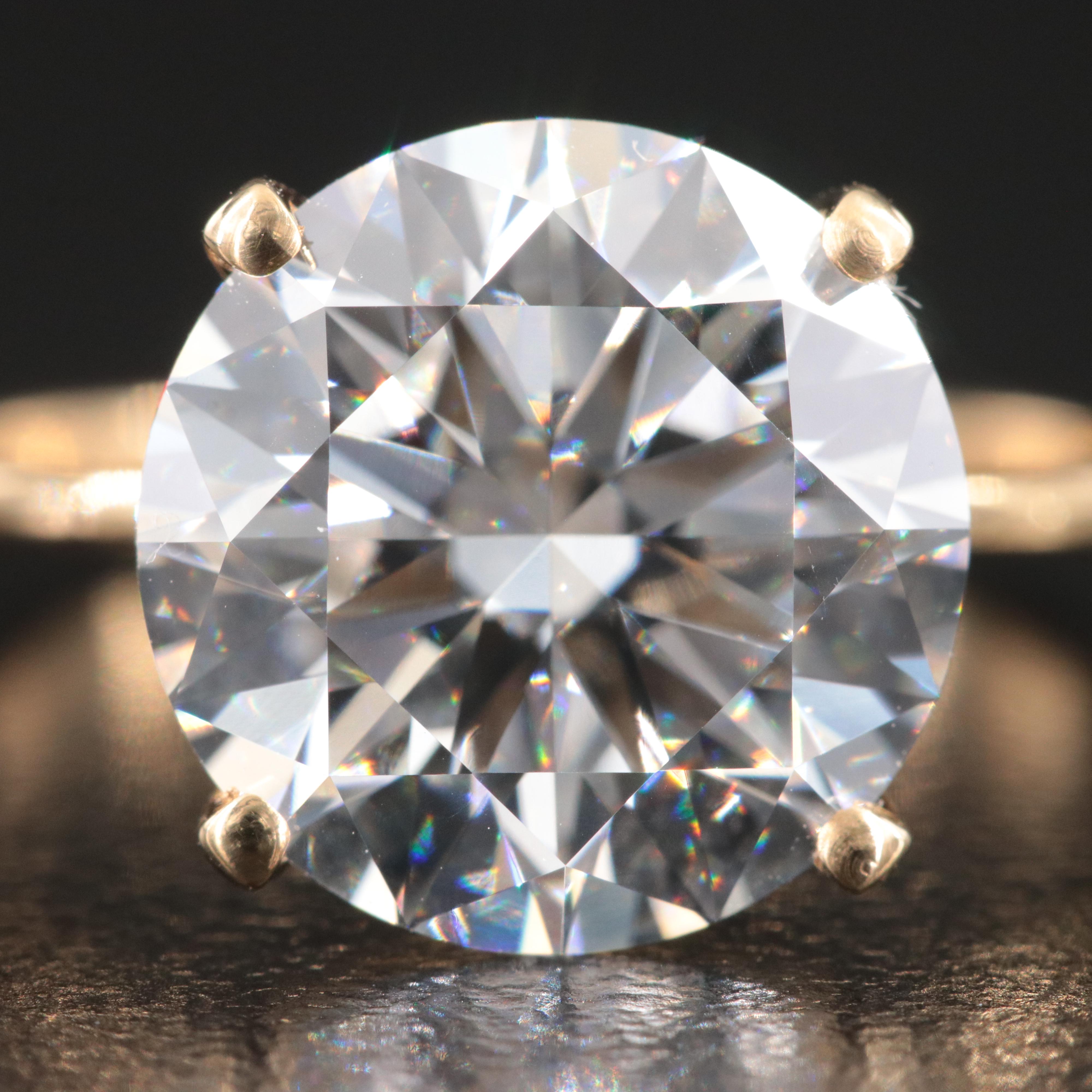 18K 5.07 CT Lab Grown Diamond Solitaire Ring with IGI Report