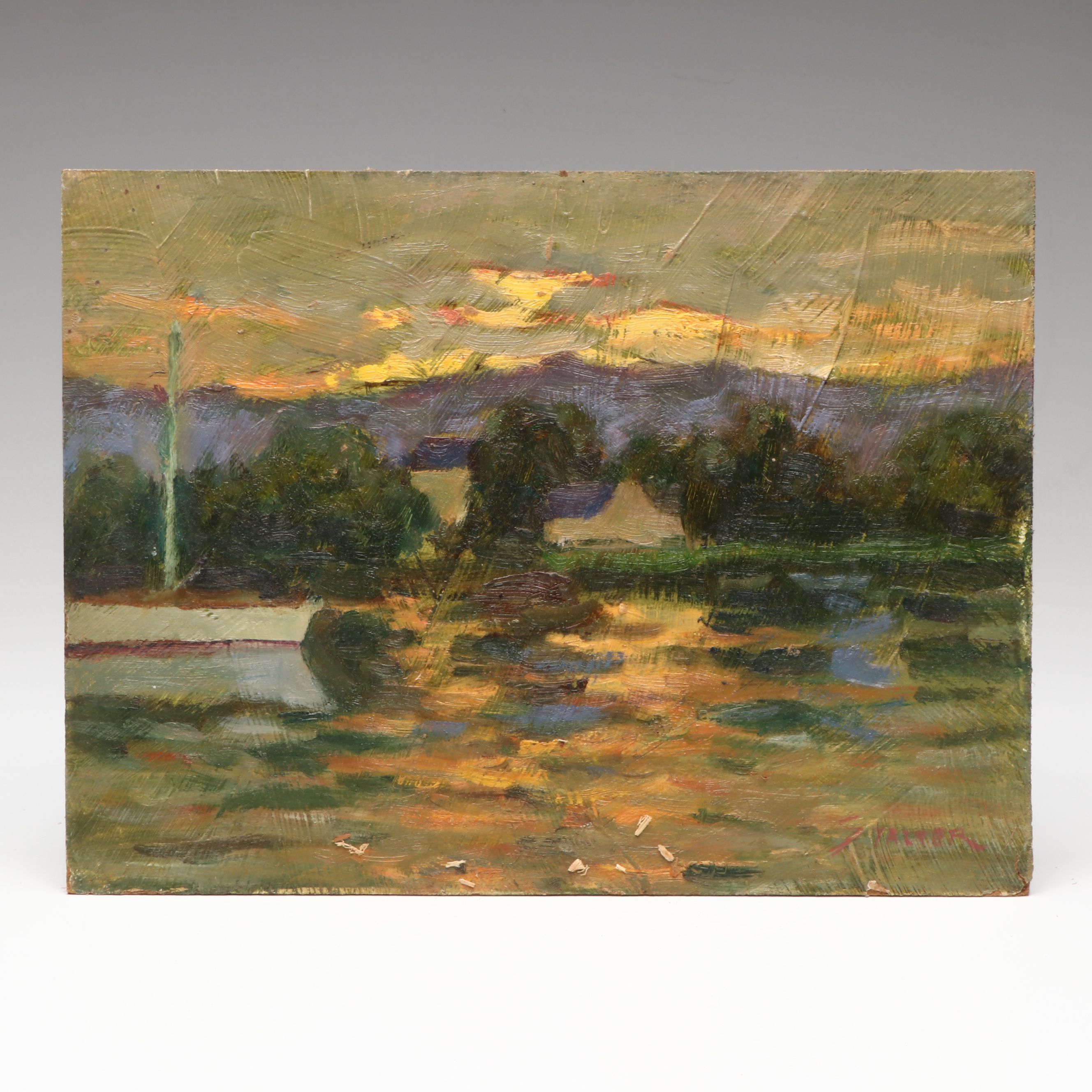 Richard Stalter Sunset Plein Air Landscape Oil Painting