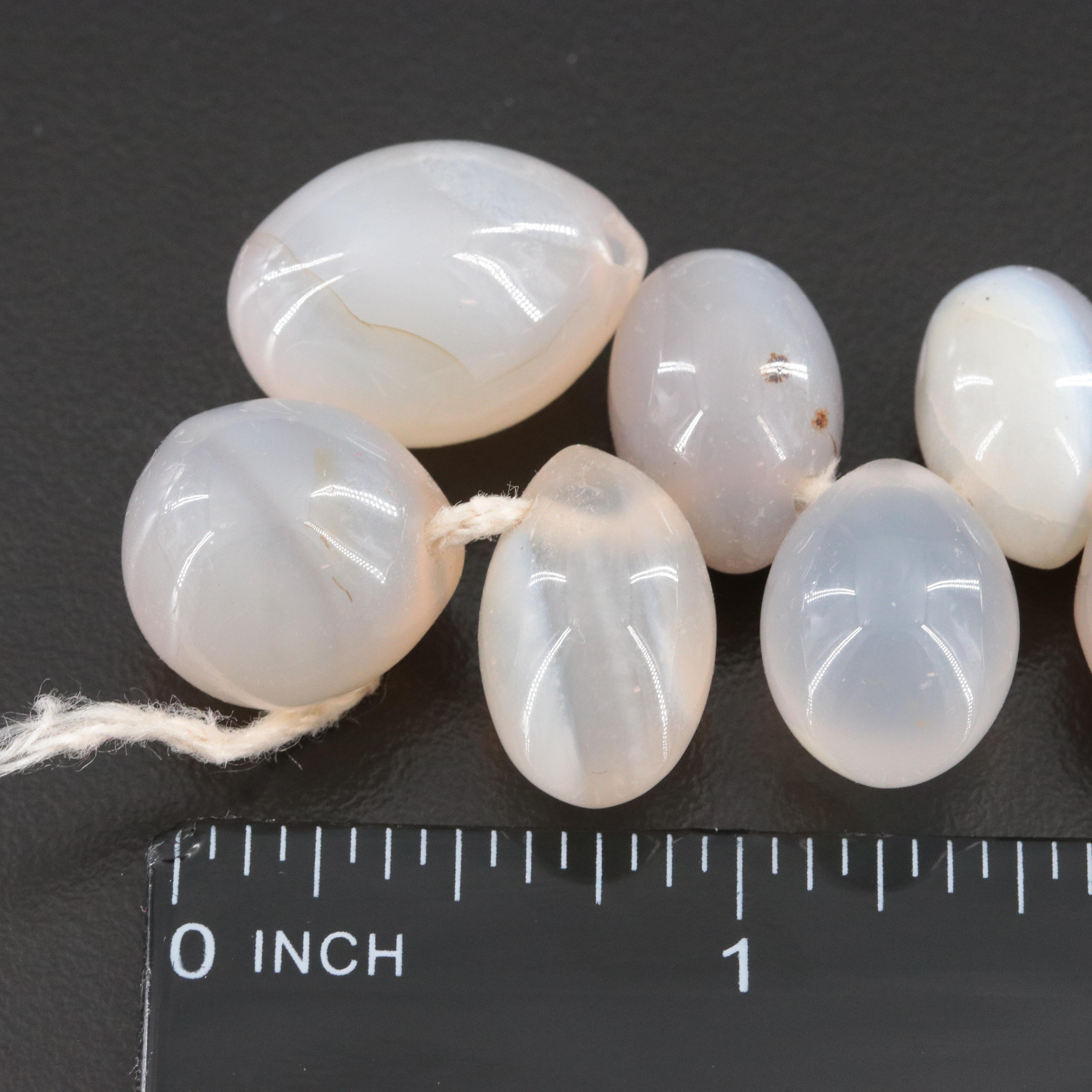 Agate and Mother-of-Pearl Necklace for Repair with Sterling Clasp