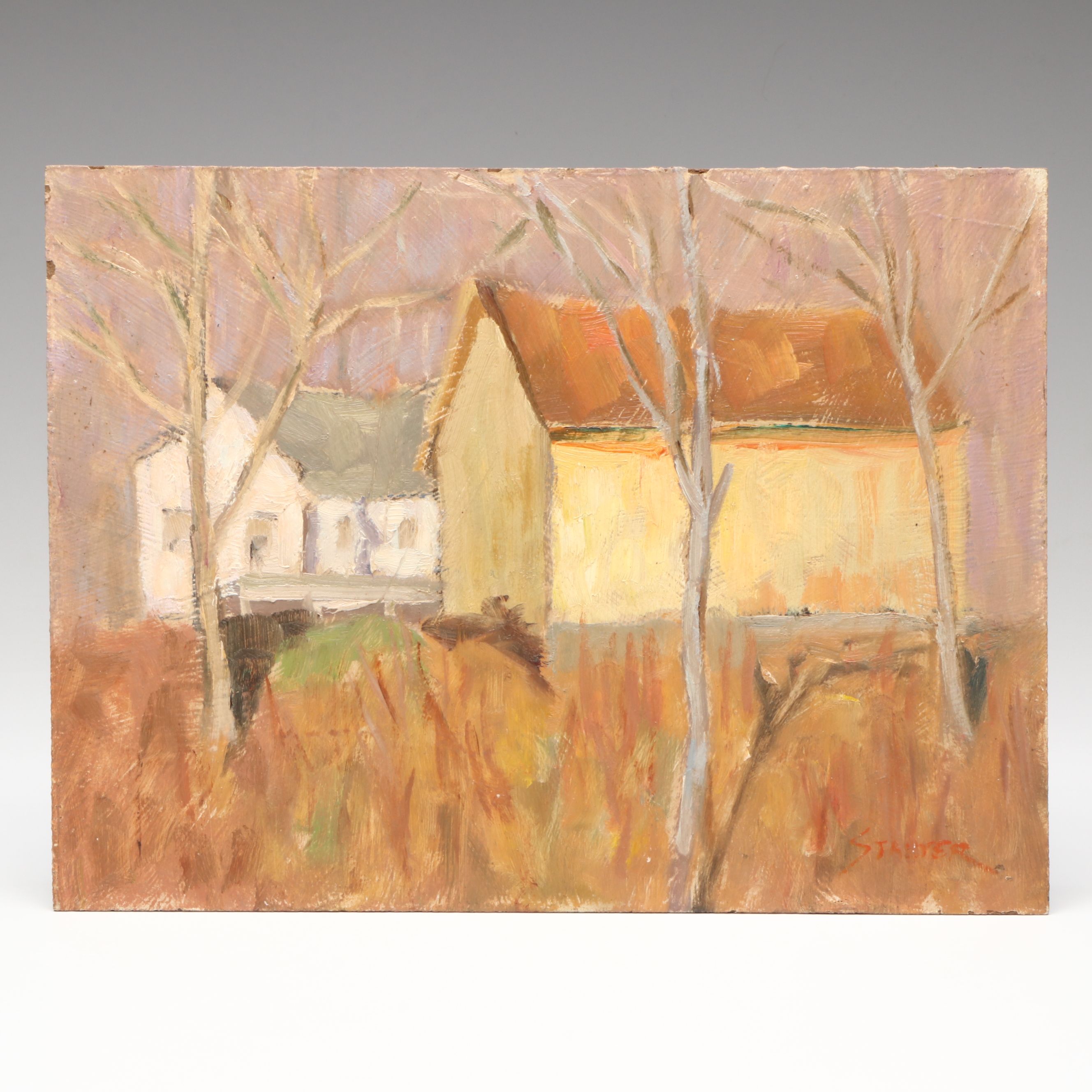 Richard Stalter New England Winter Landscape Oil Painting