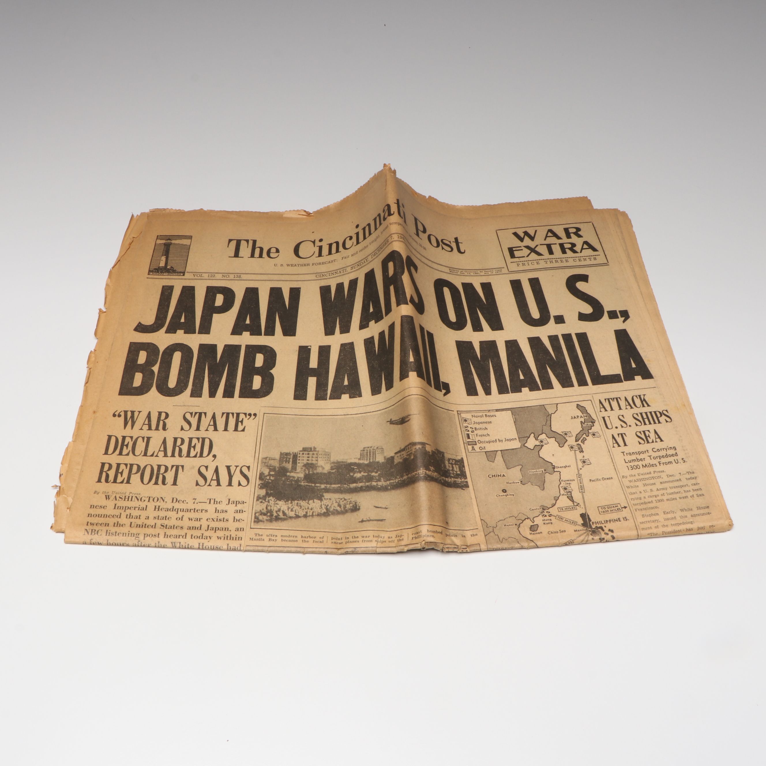 "The Cincinnati Post" Attack on Pearl Harbor Newspapers and More WWII Magazines