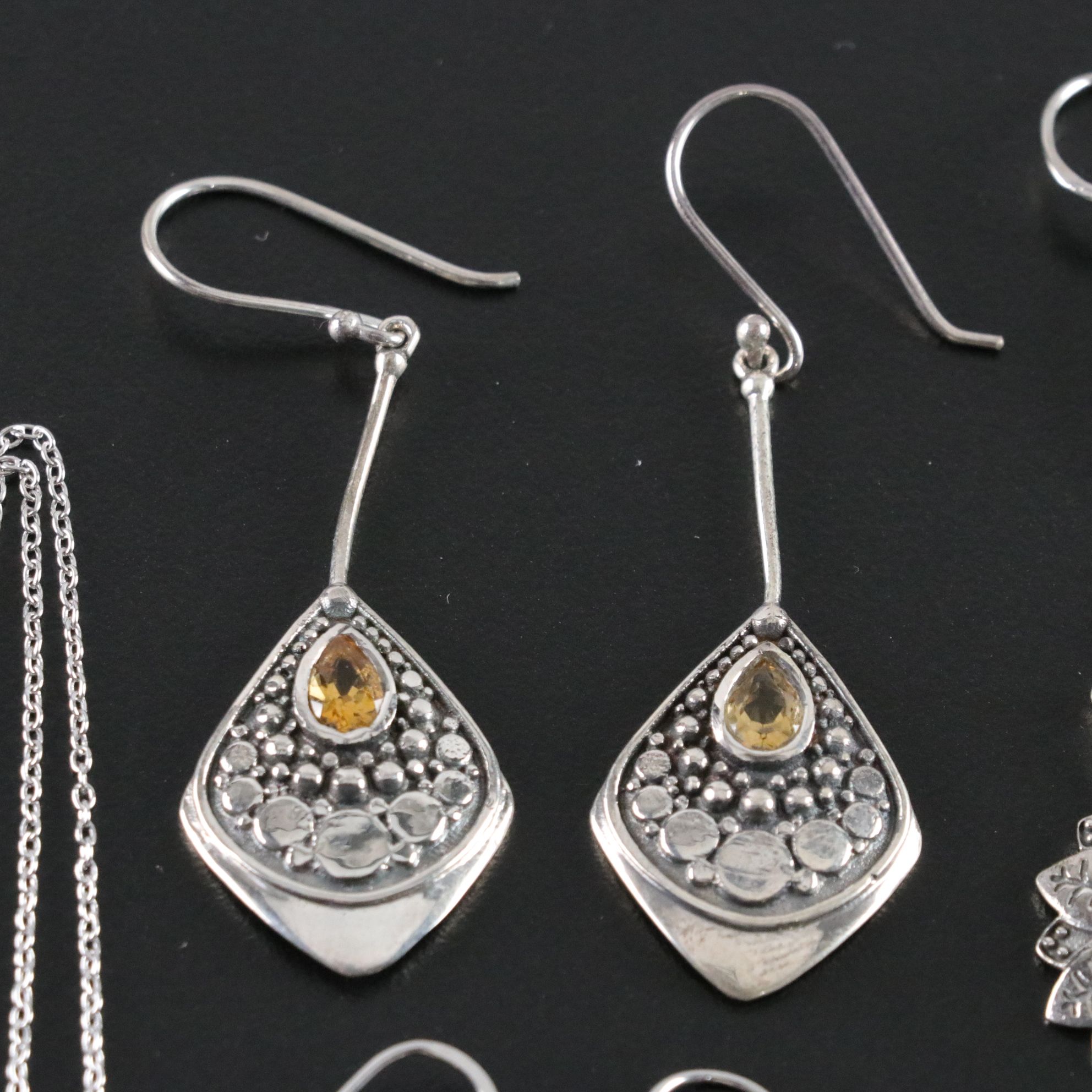 14 Assorted Sterling Earrings and Necklaces