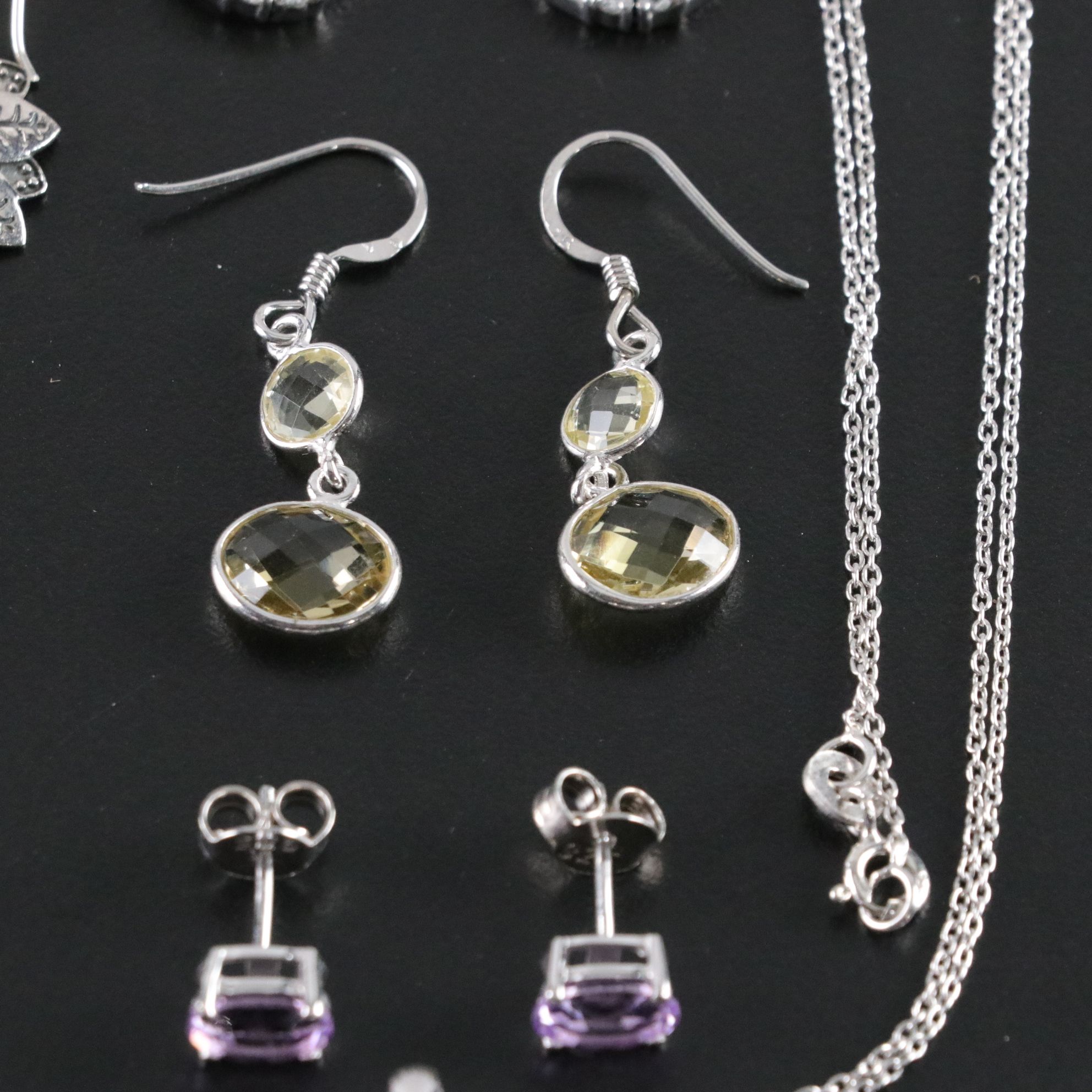 14 Assorted Sterling Earrings and Necklaces