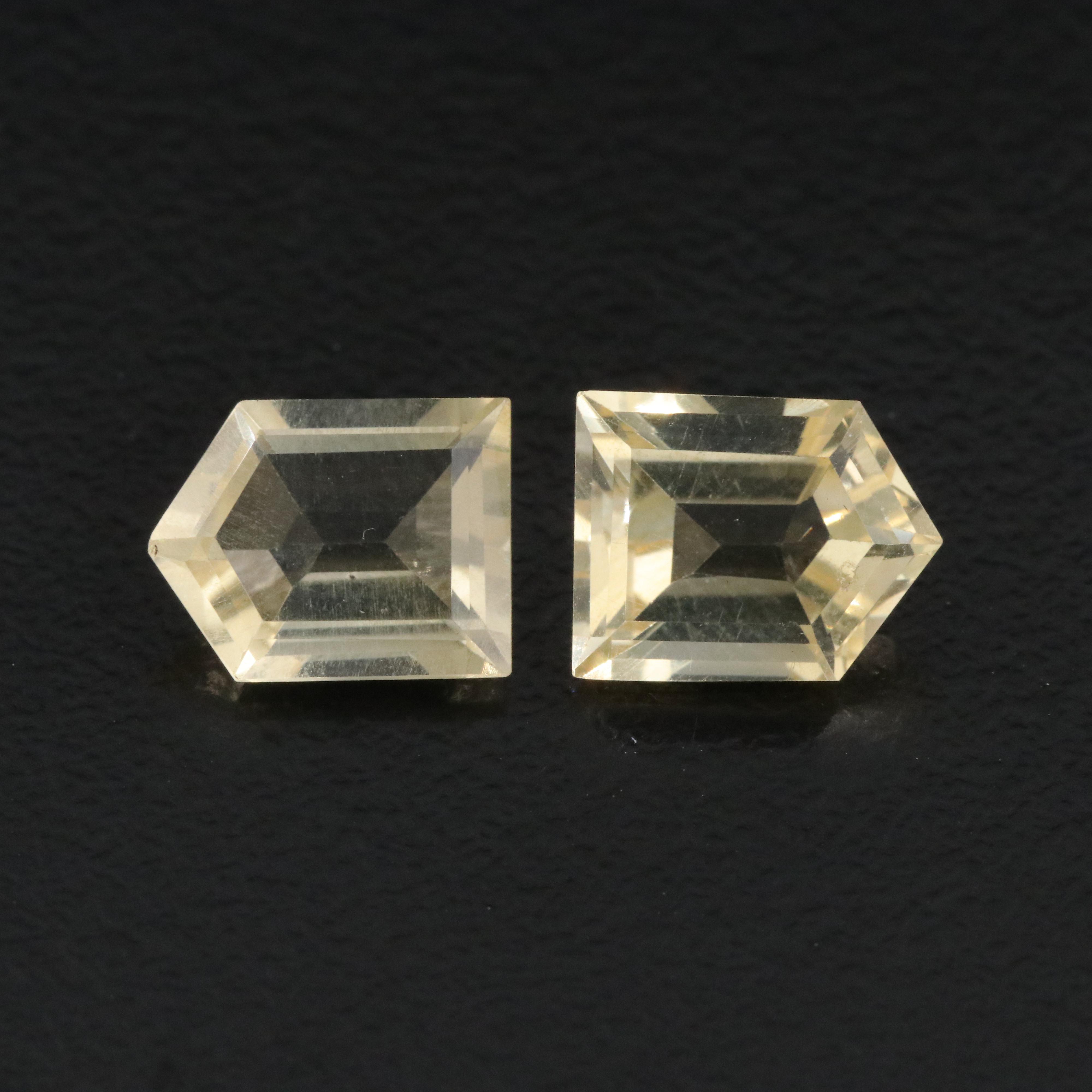 Loose 3.54 CTW Citrine Pair