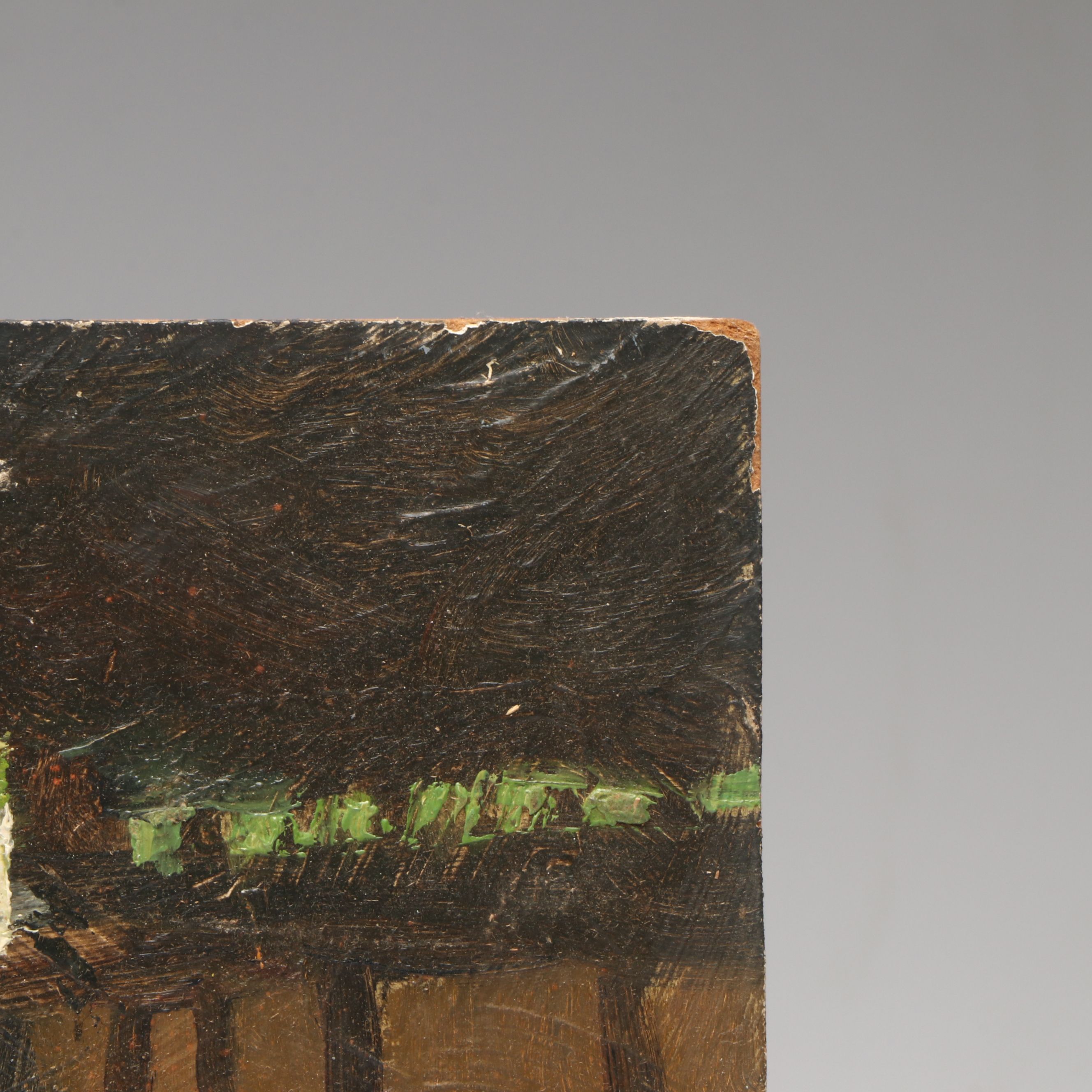 Richard Stalter Impressionist Oil Painting of Cow Barn Interior