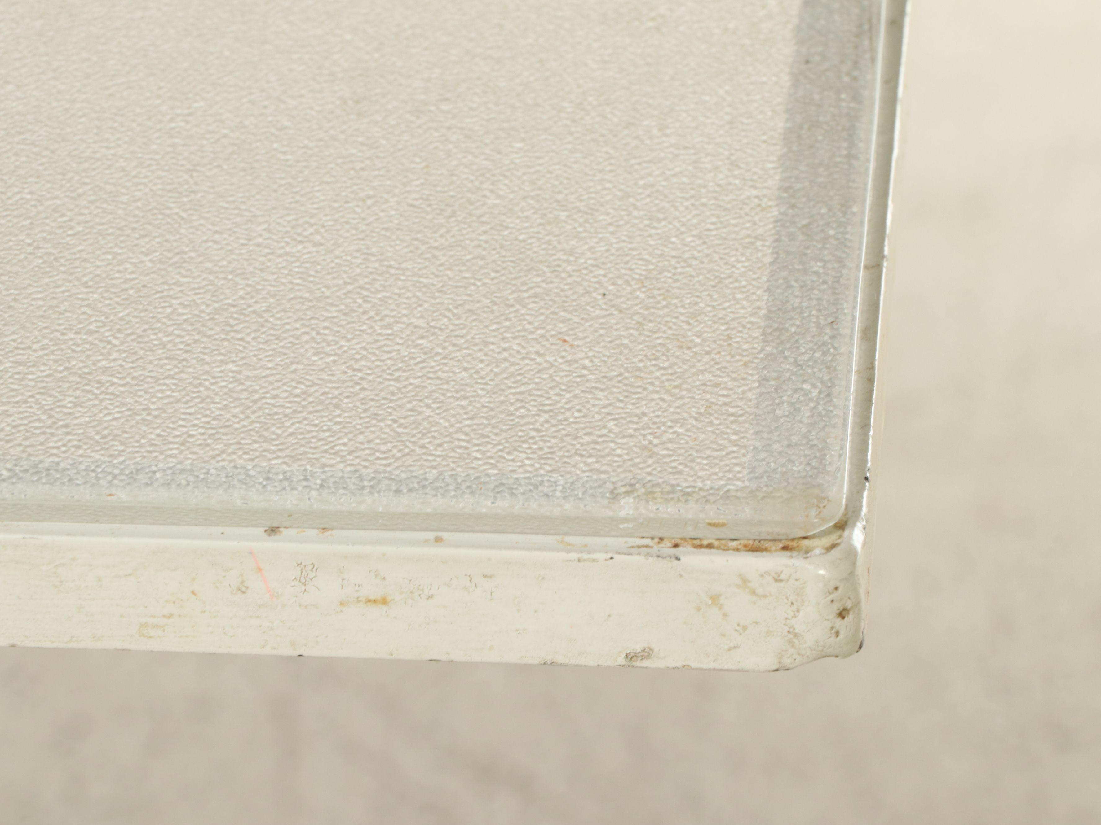 Five Piece Mid Century Modern Style Metal Patio Dining Set with Glass Top Table