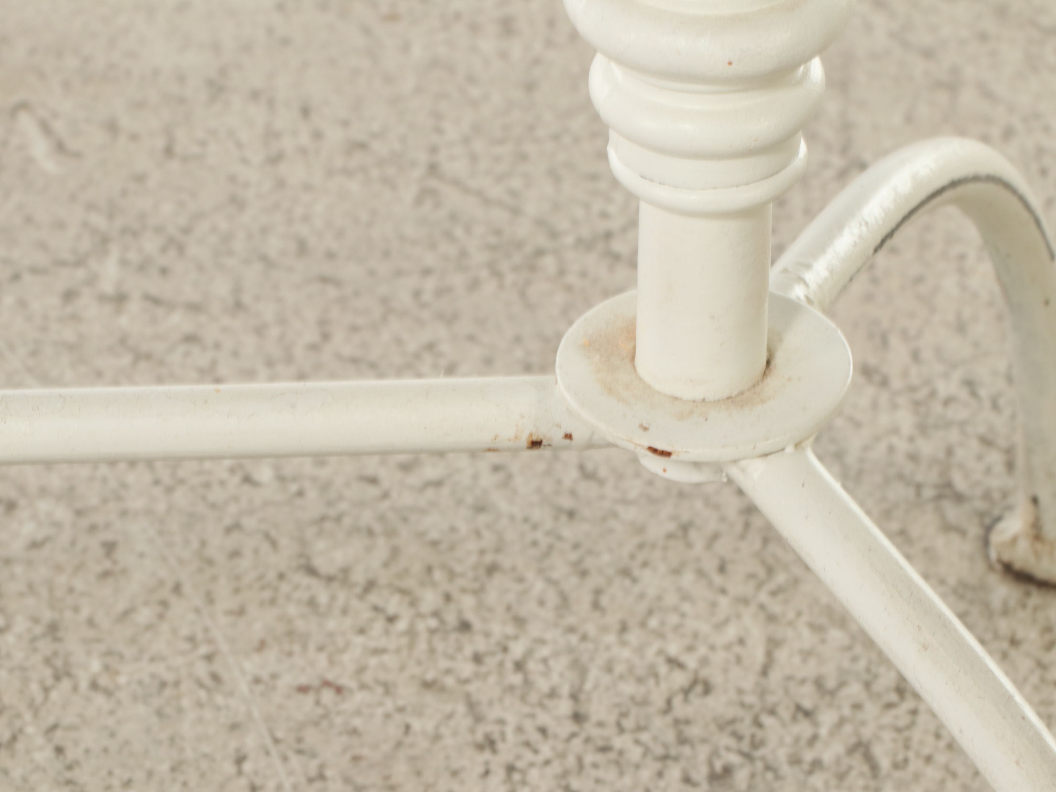 Five Piece Mid Century Modern Style Metal Patio Dining Set with Glass Top Table