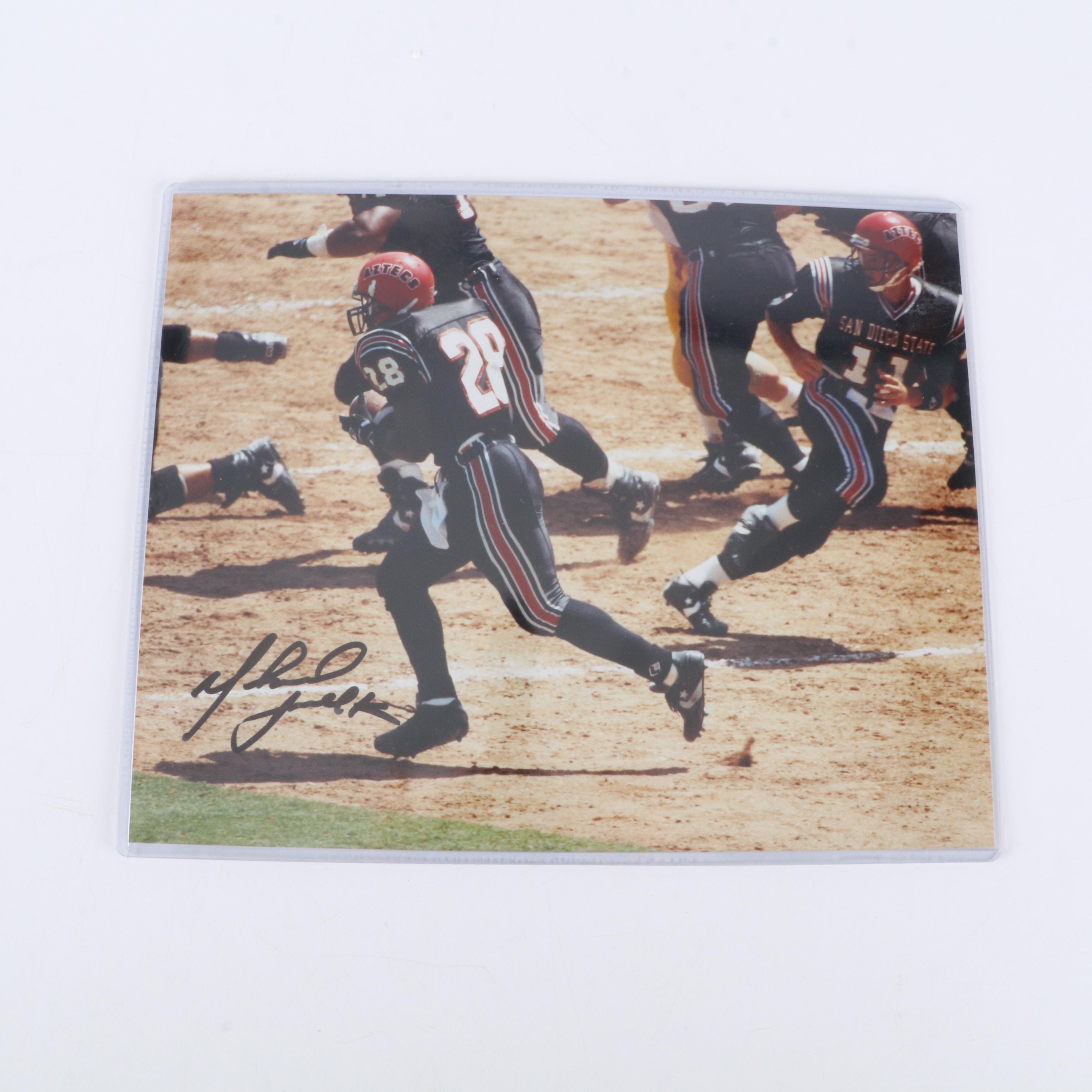 Signed Marshall Faulk Photo and Other Football Memorabilia