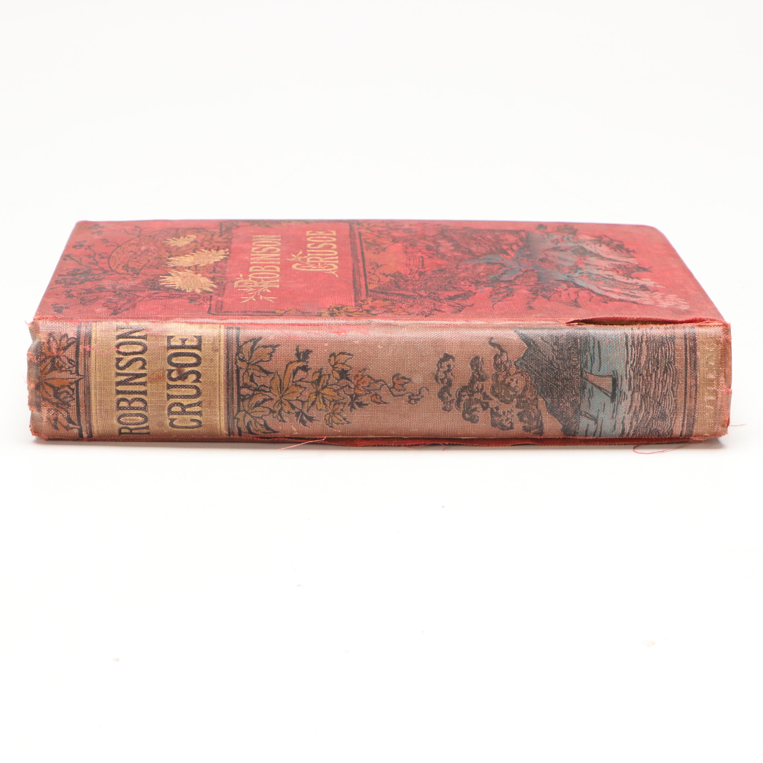 Illustrated "The Life and Adventures of Robinson Crusoe" by Daniel Defoe