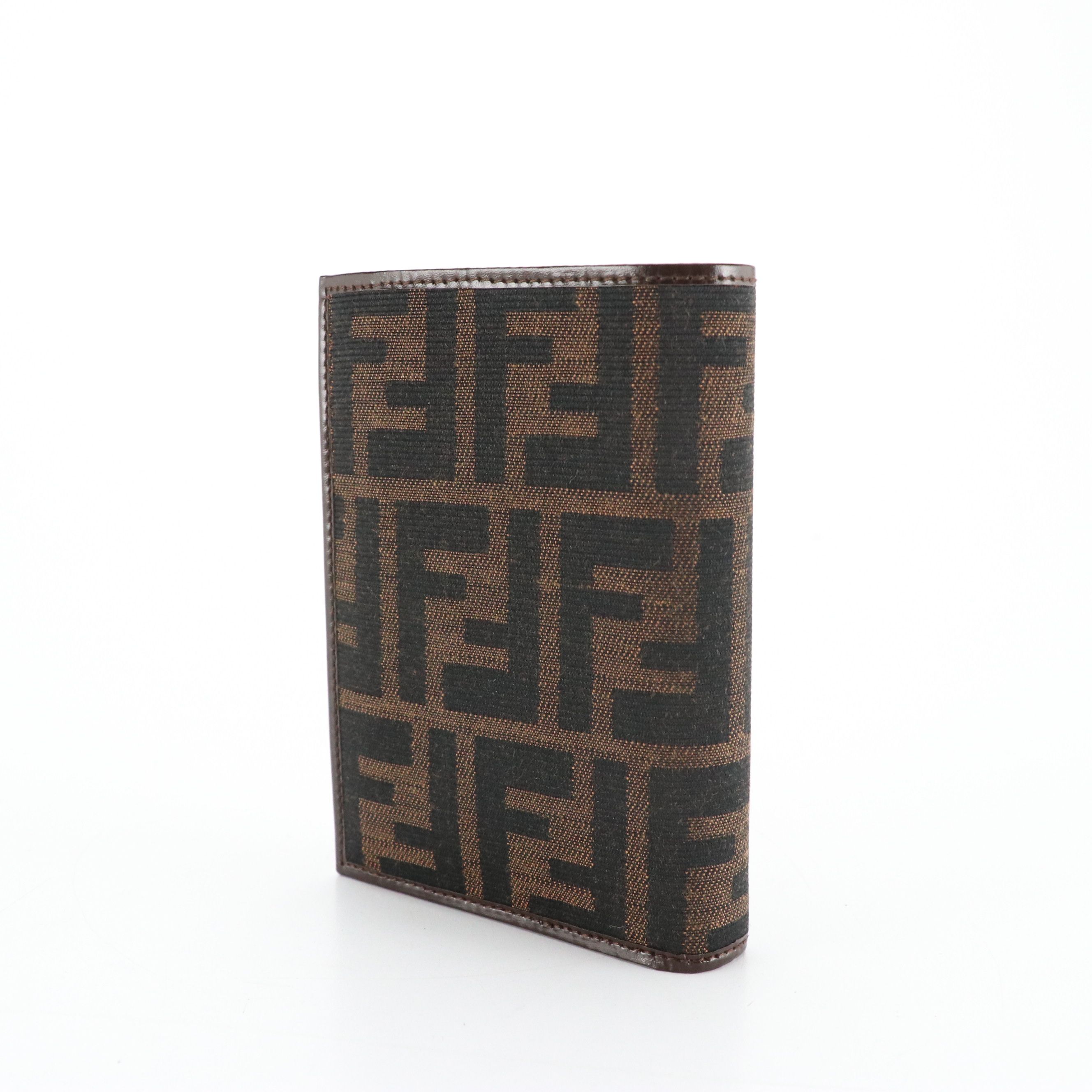 Fendi Leather-Trimmed Zucca Nylon Bifold Wallet in Box