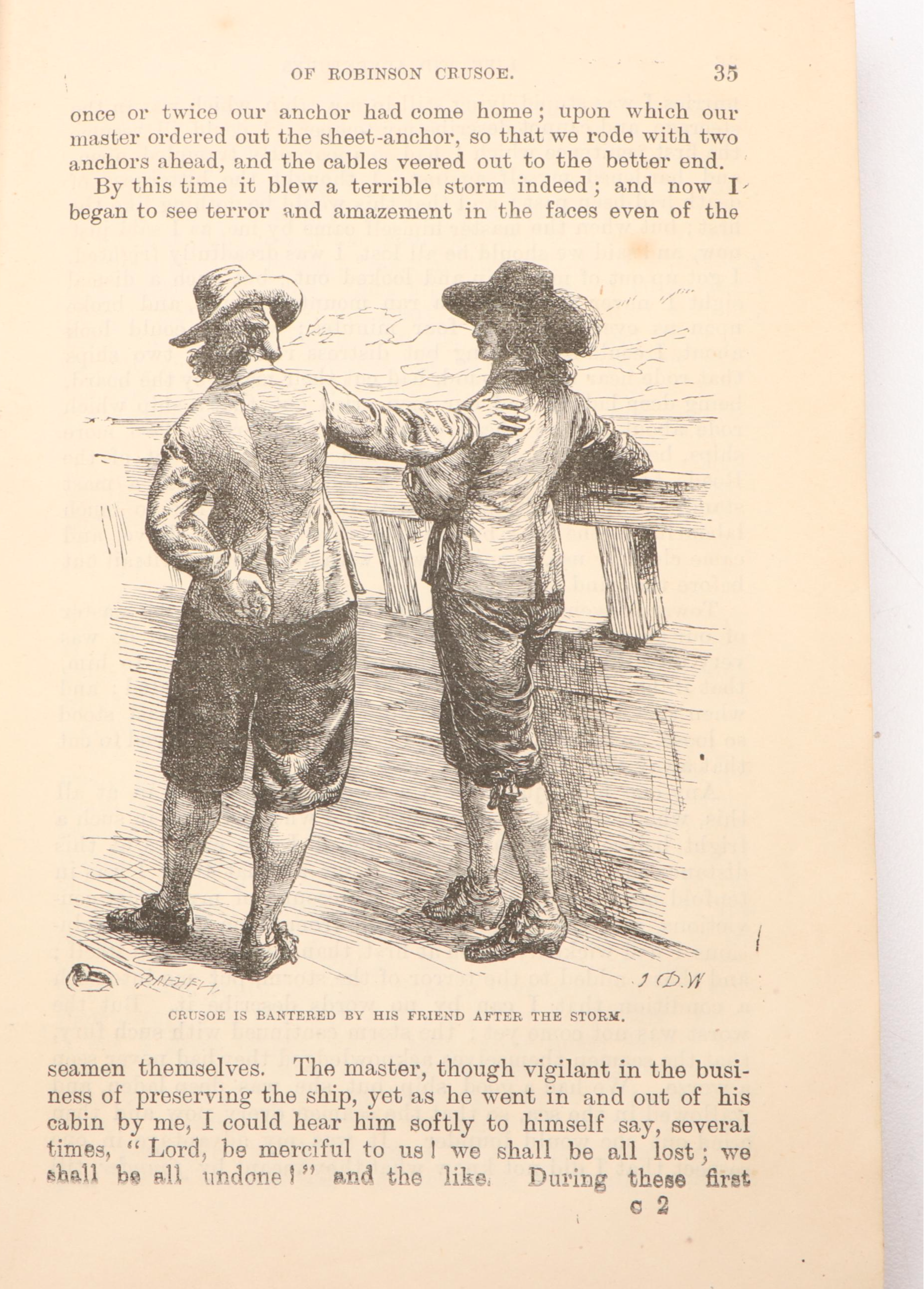 Illustrated "The Life and Adventures of Robinson Crusoe" by Daniel Defoe