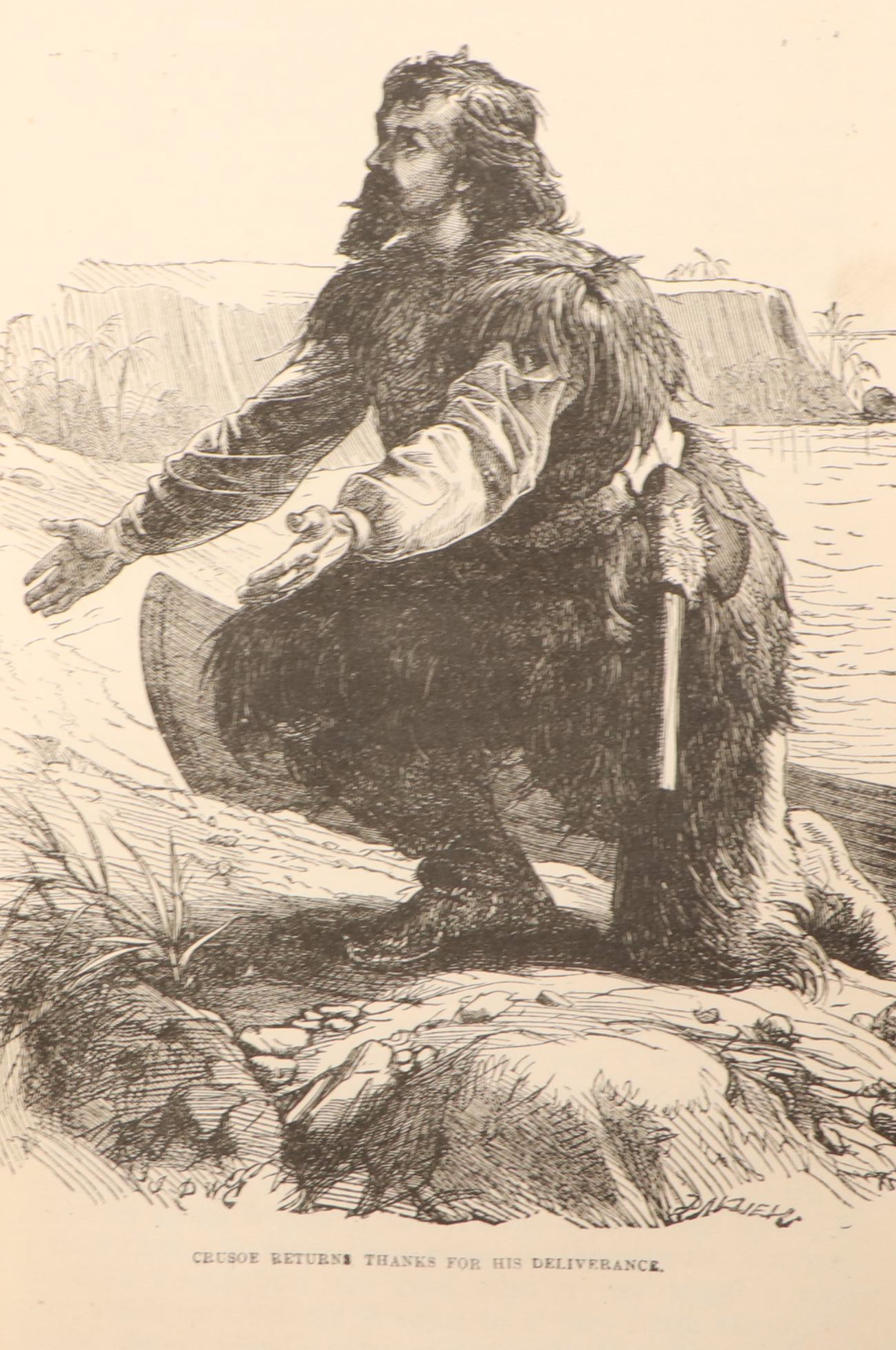Illustrated "The Life and Adventures of Robinson Crusoe" by Daniel Defoe