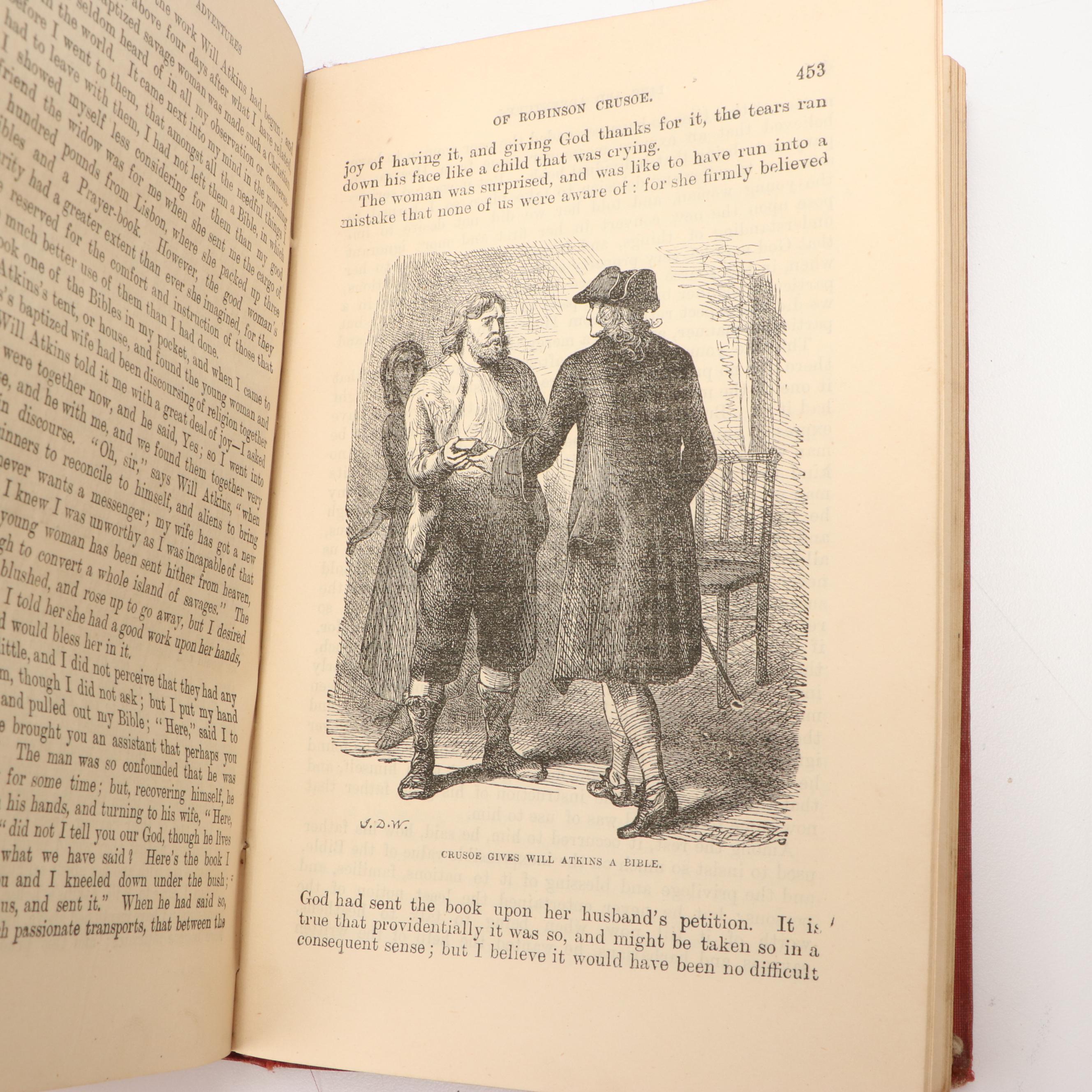 Illustrated "The Life and Adventures of Robinson Crusoe" by Daniel Defoe