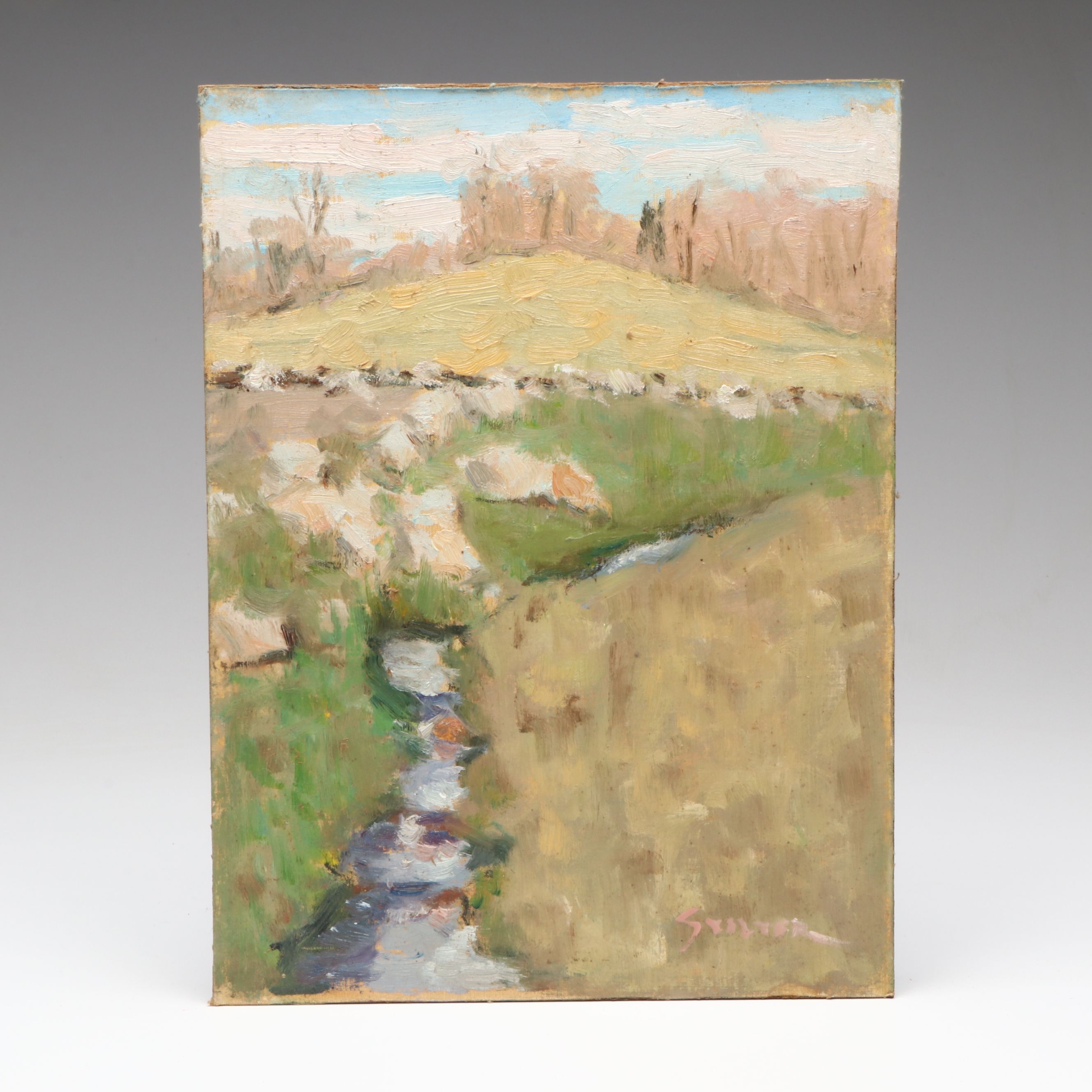 Richard Stalter Plein Air Rural Landscape Oil Painting
