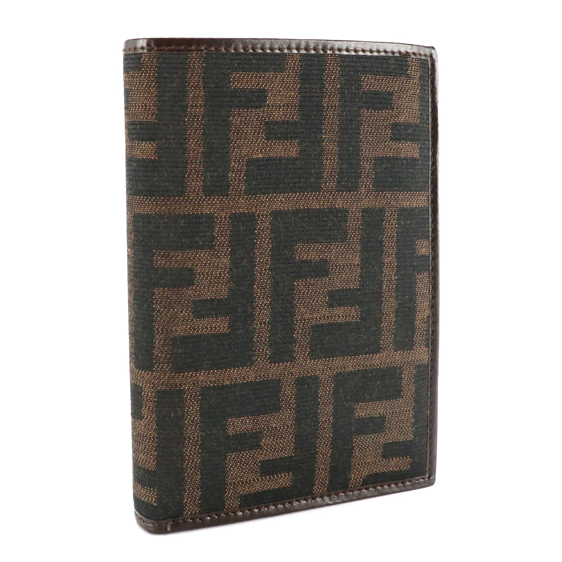 Fendi Leather-Trimmed Zucca Nylon Bifold Wallet in Box