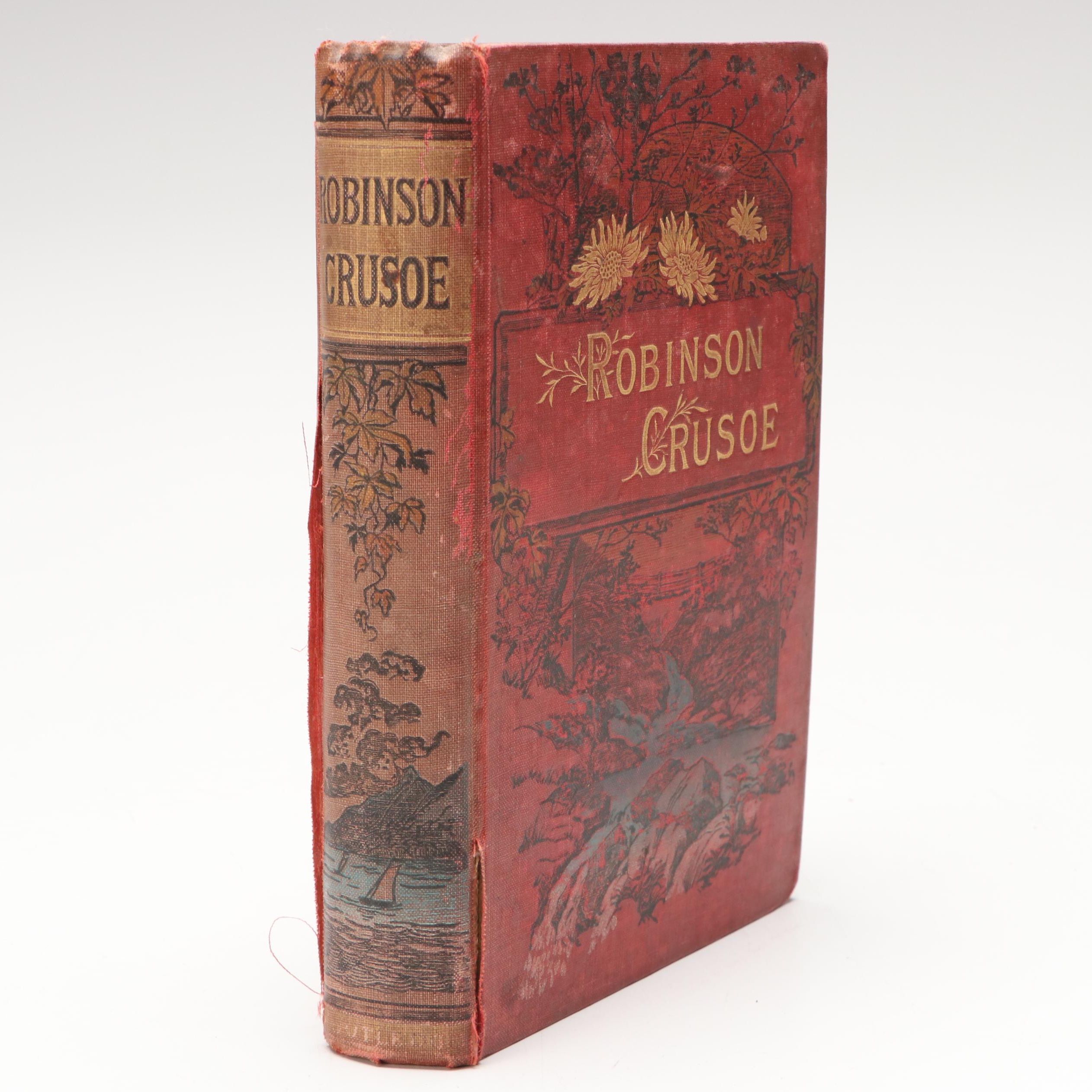 Illustrated "The Life and Adventures of Robinson Crusoe" by Daniel Defoe