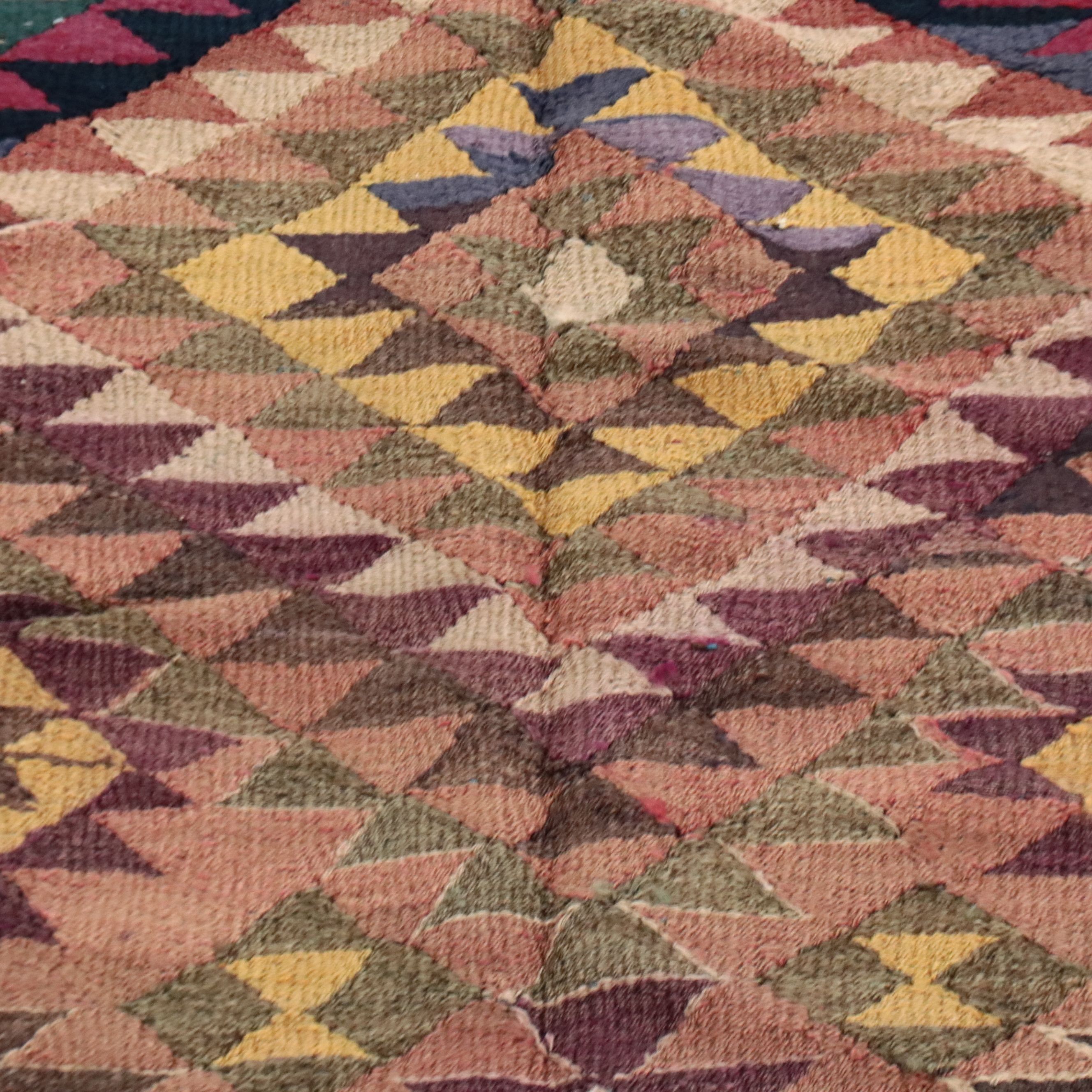 5'3 x 910 Handwoven Turkish Bergama Kilim Area Rug