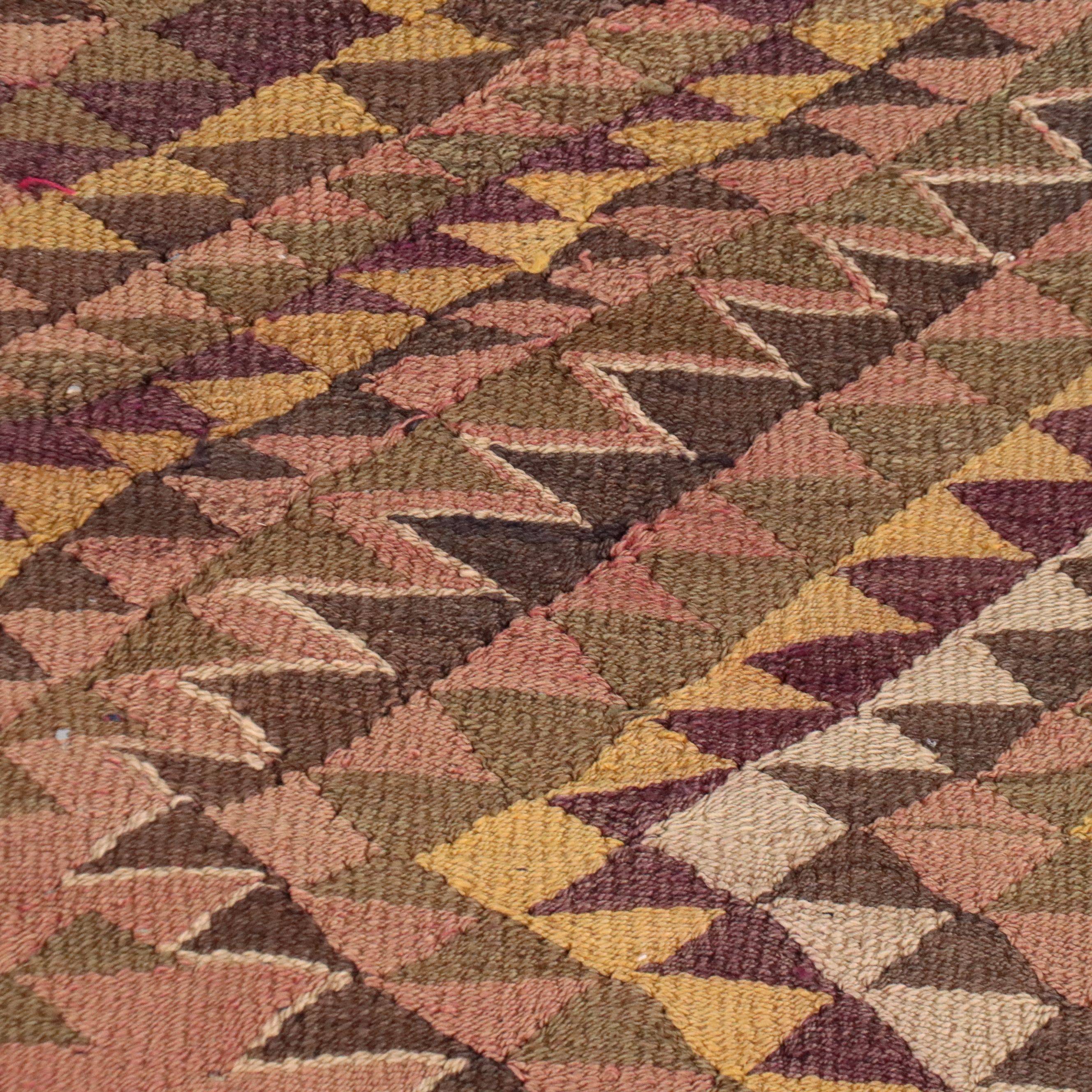 5'3 x 910 Handwoven Turkish Bergama Kilim Area Rug