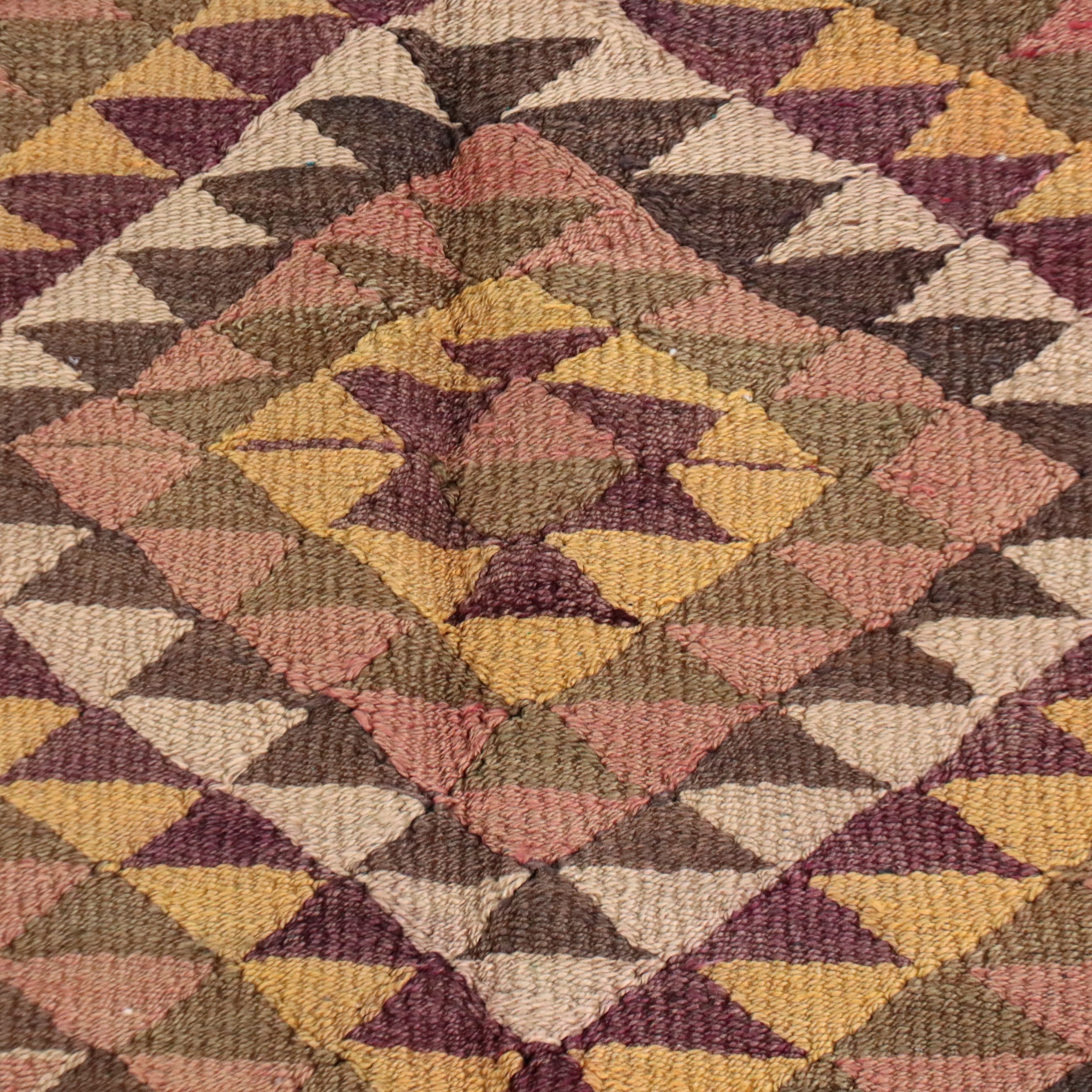 5'3 x 910 Handwoven Turkish Bergama Kilim Area Rug