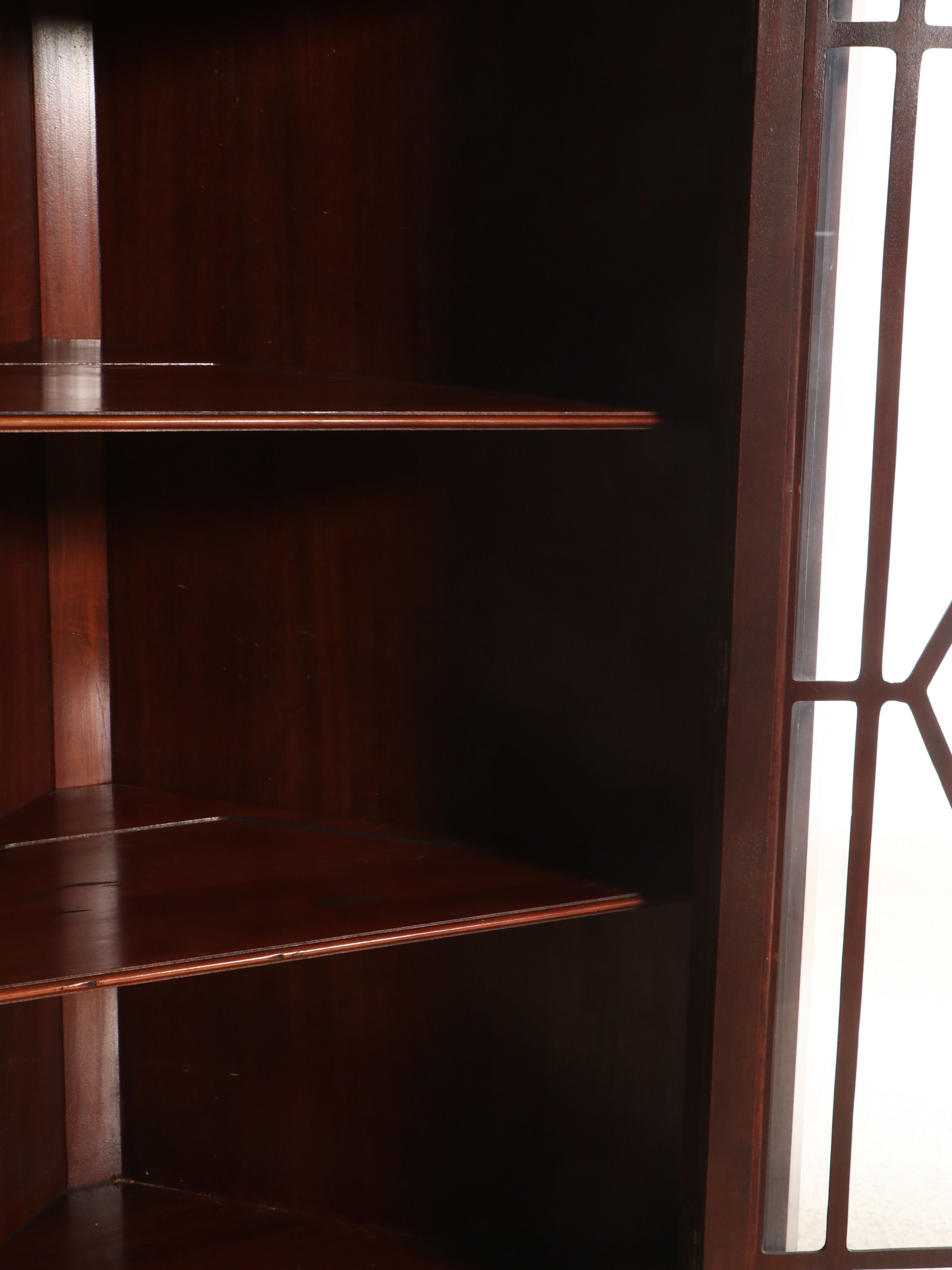 Chinese Chippendale Style Mahogany Corner Cabinet