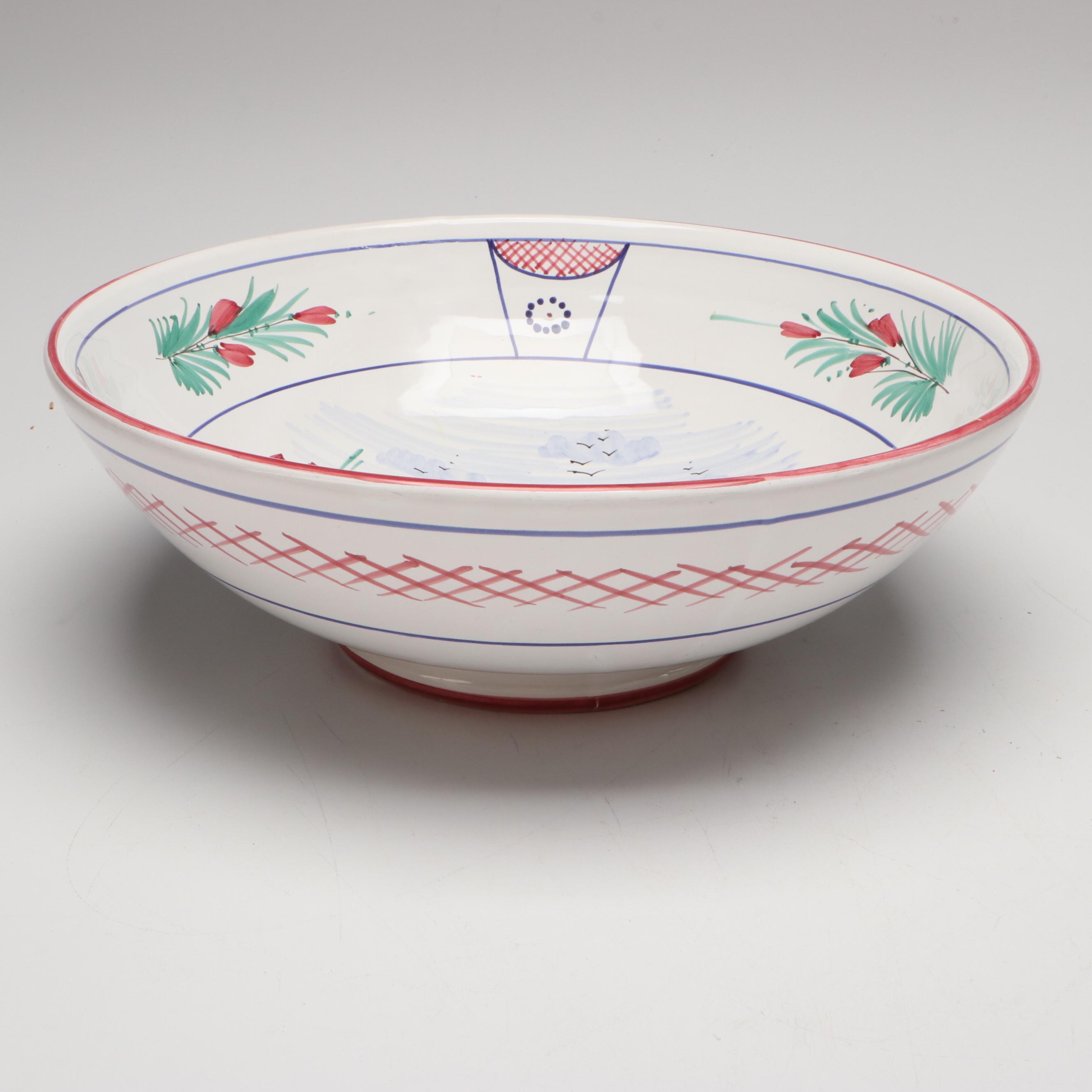 Quimper Style and Ceramiche Sberna Ceramic Folk Art Bowls