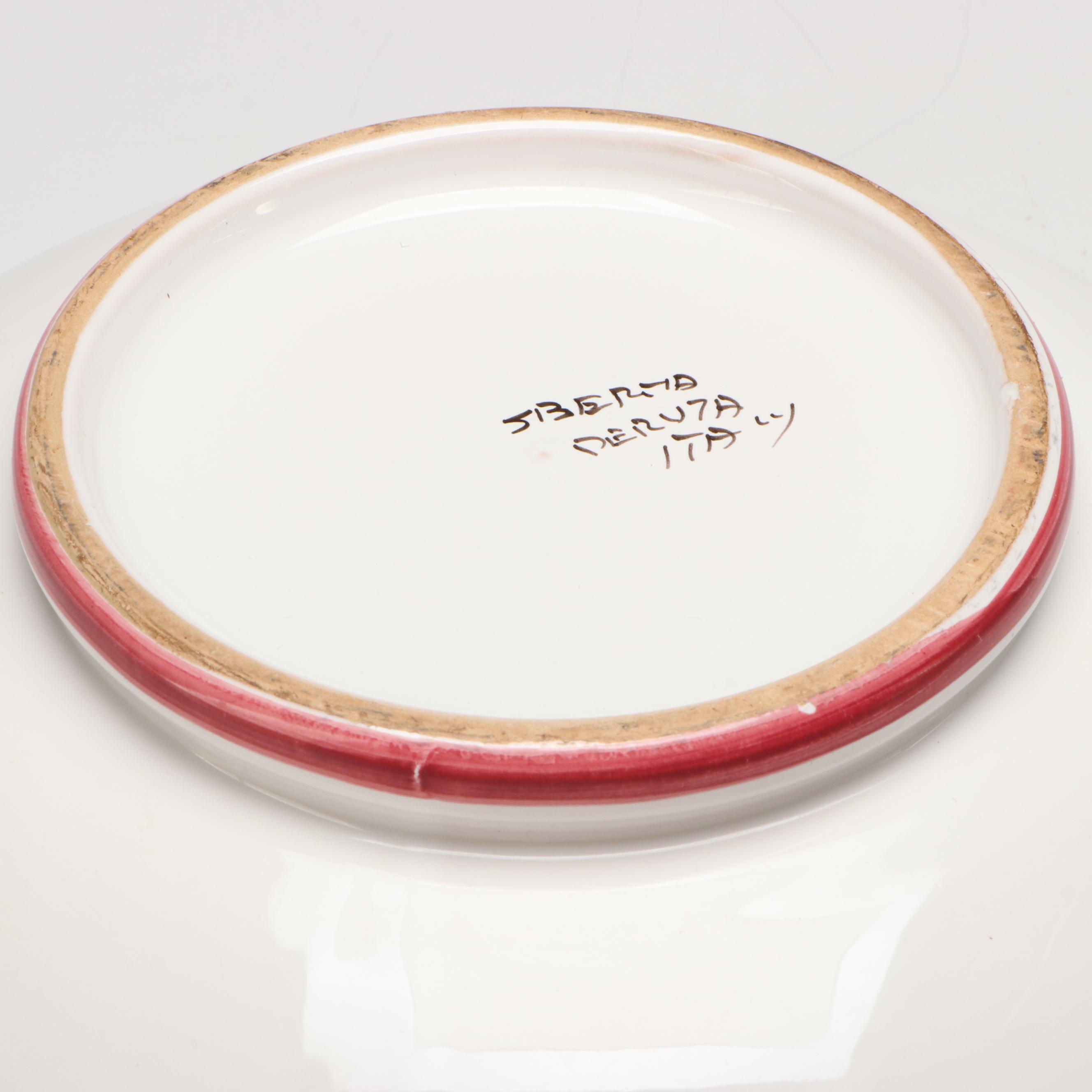 Quimper Style and Ceramiche Sberna Ceramic Folk Art Bowls