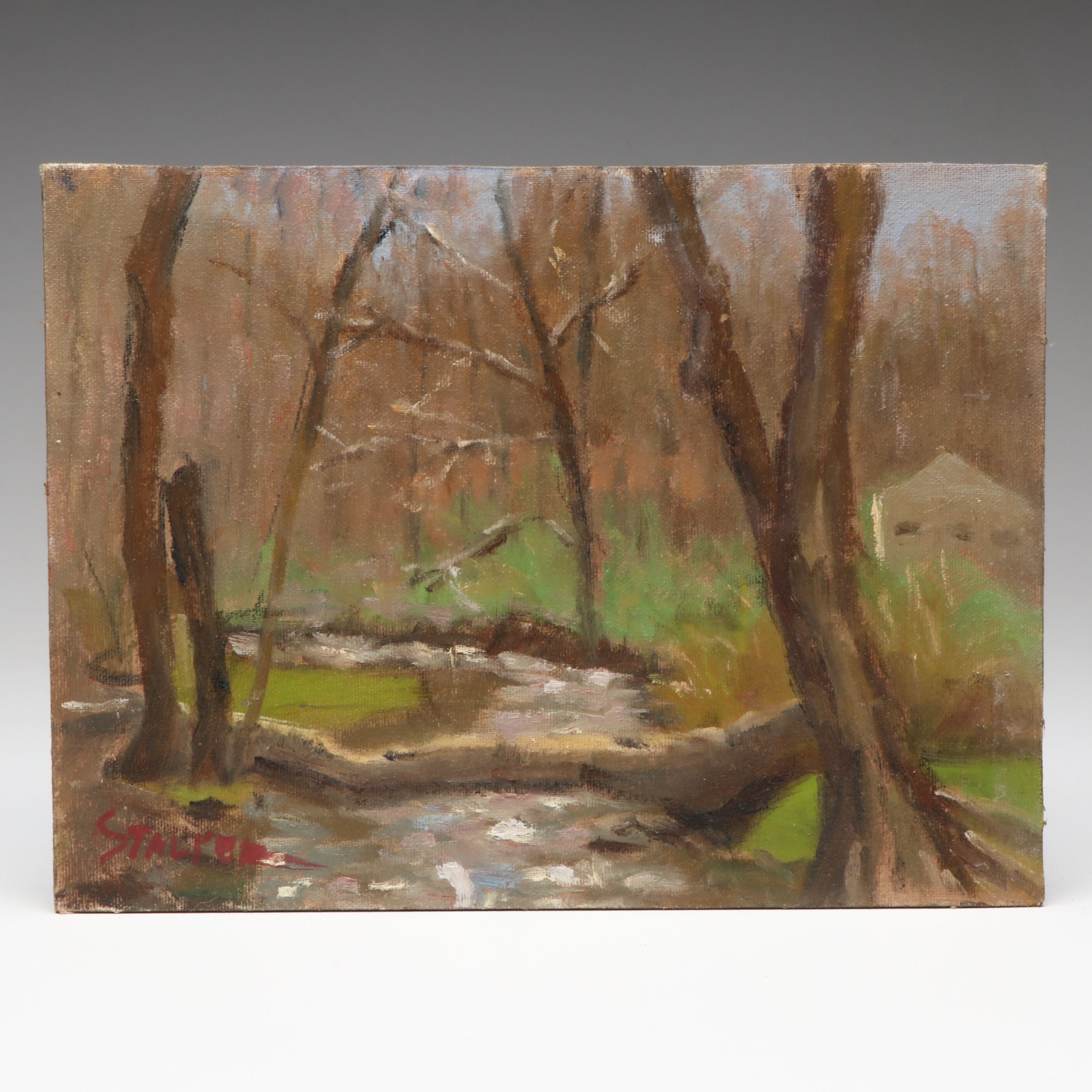 Richard Stalter Impressionist Stream Landscape Oil Painting