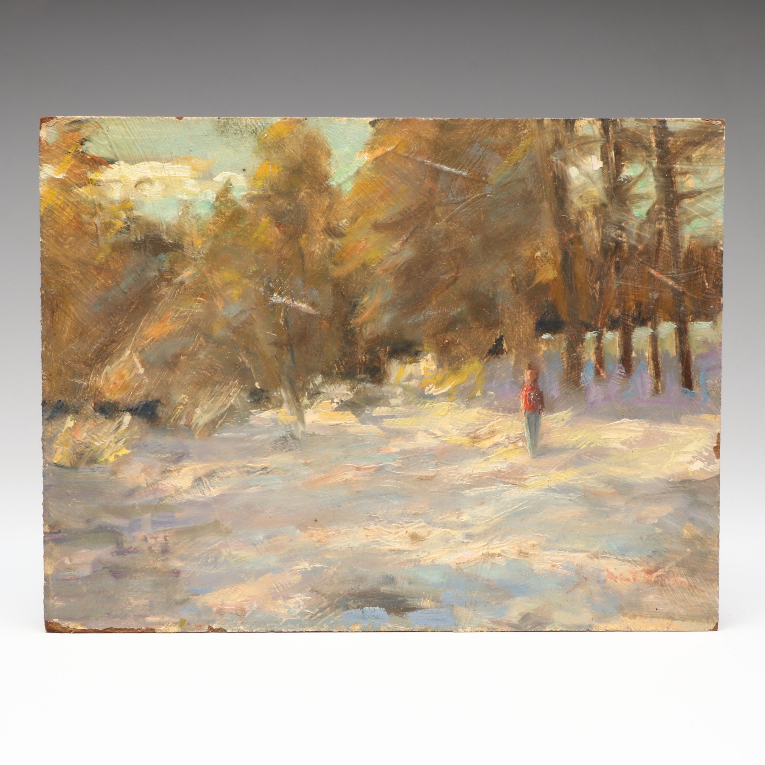 Richard Stalter Winter New England Landscape Oil Painting