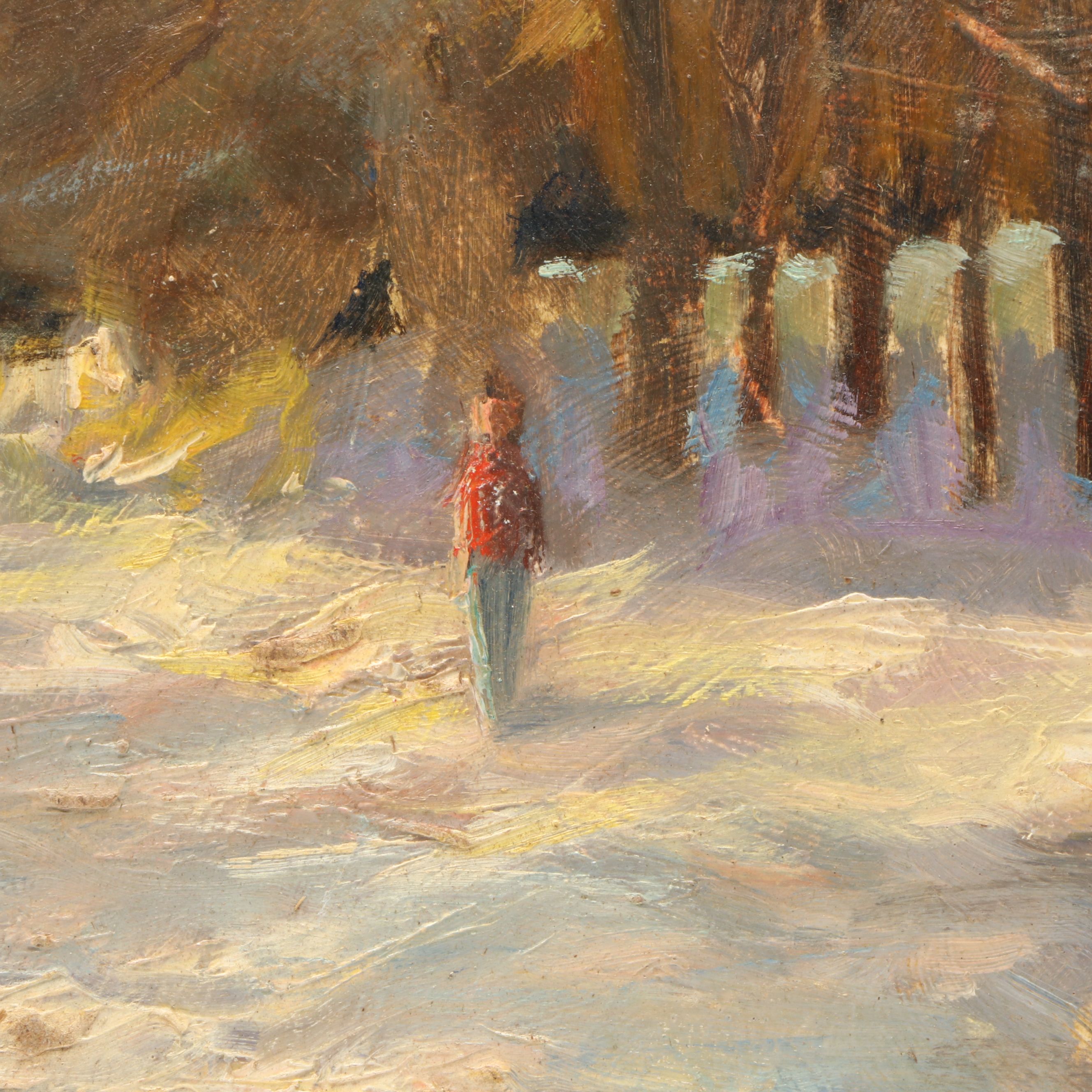 Richard Stalter Winter New England Landscape Oil Painting