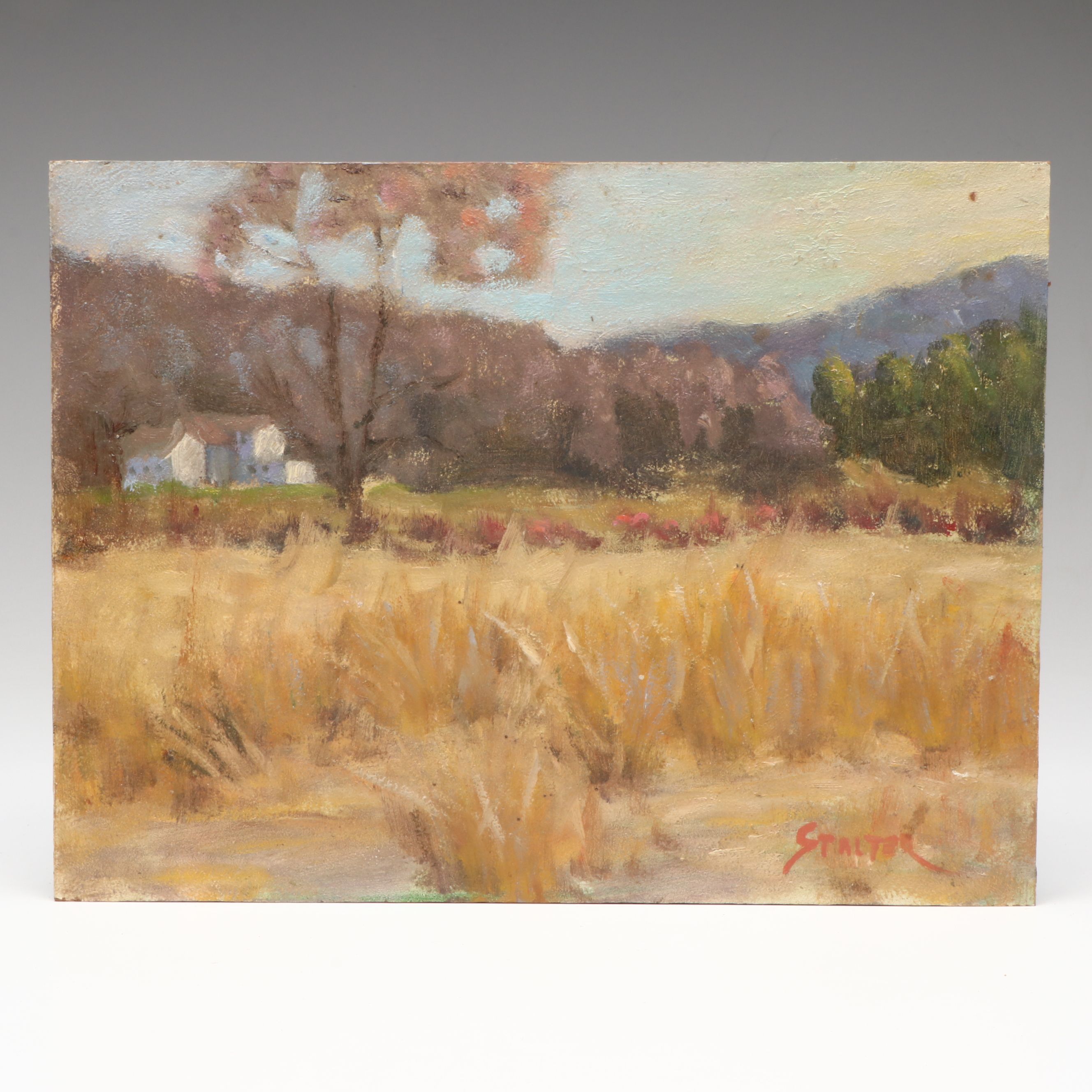 Richard Stalter Plein Air Field Landscape Oil Painting
