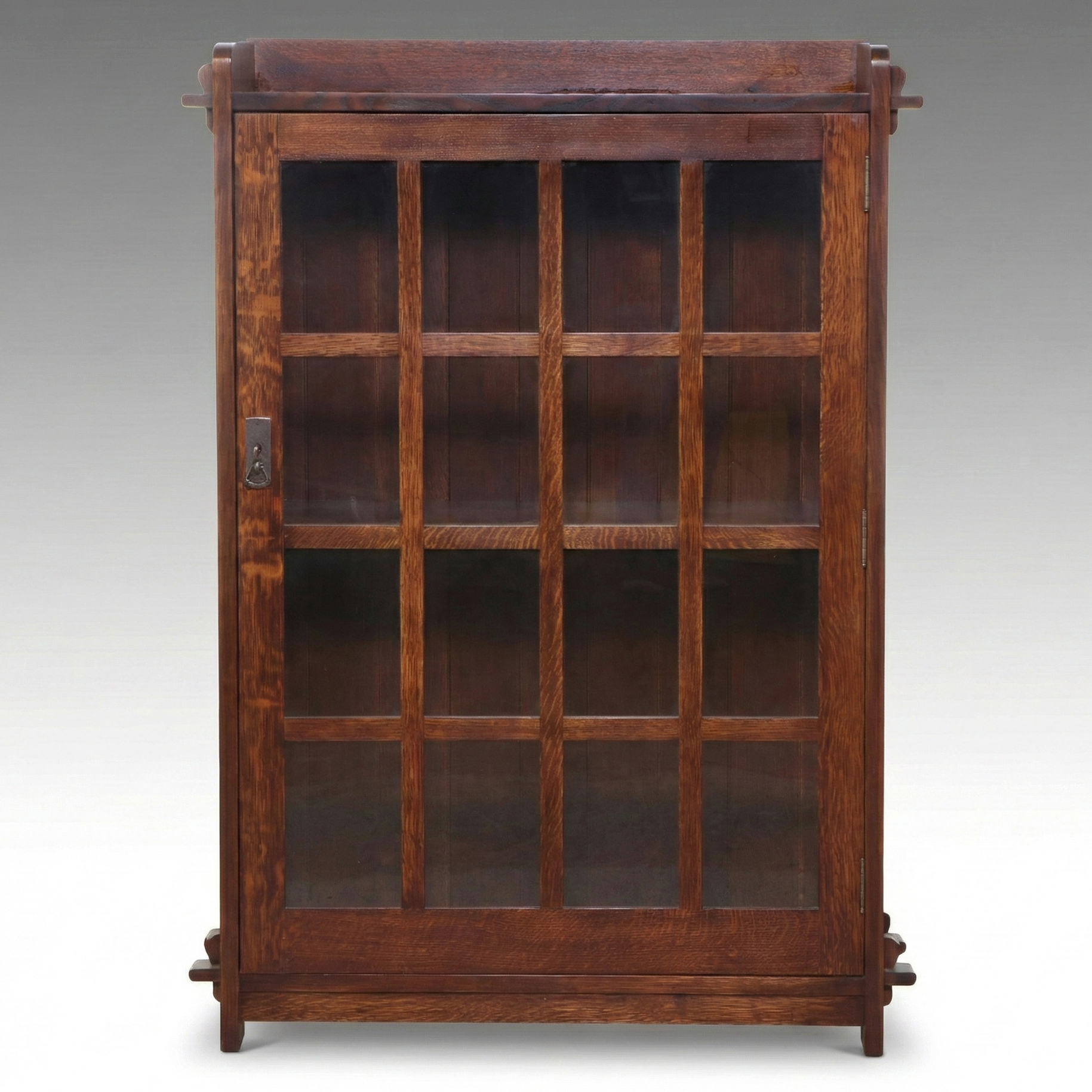 Stickley American Arts & Crafts Style Oak Glass Front Cabinet