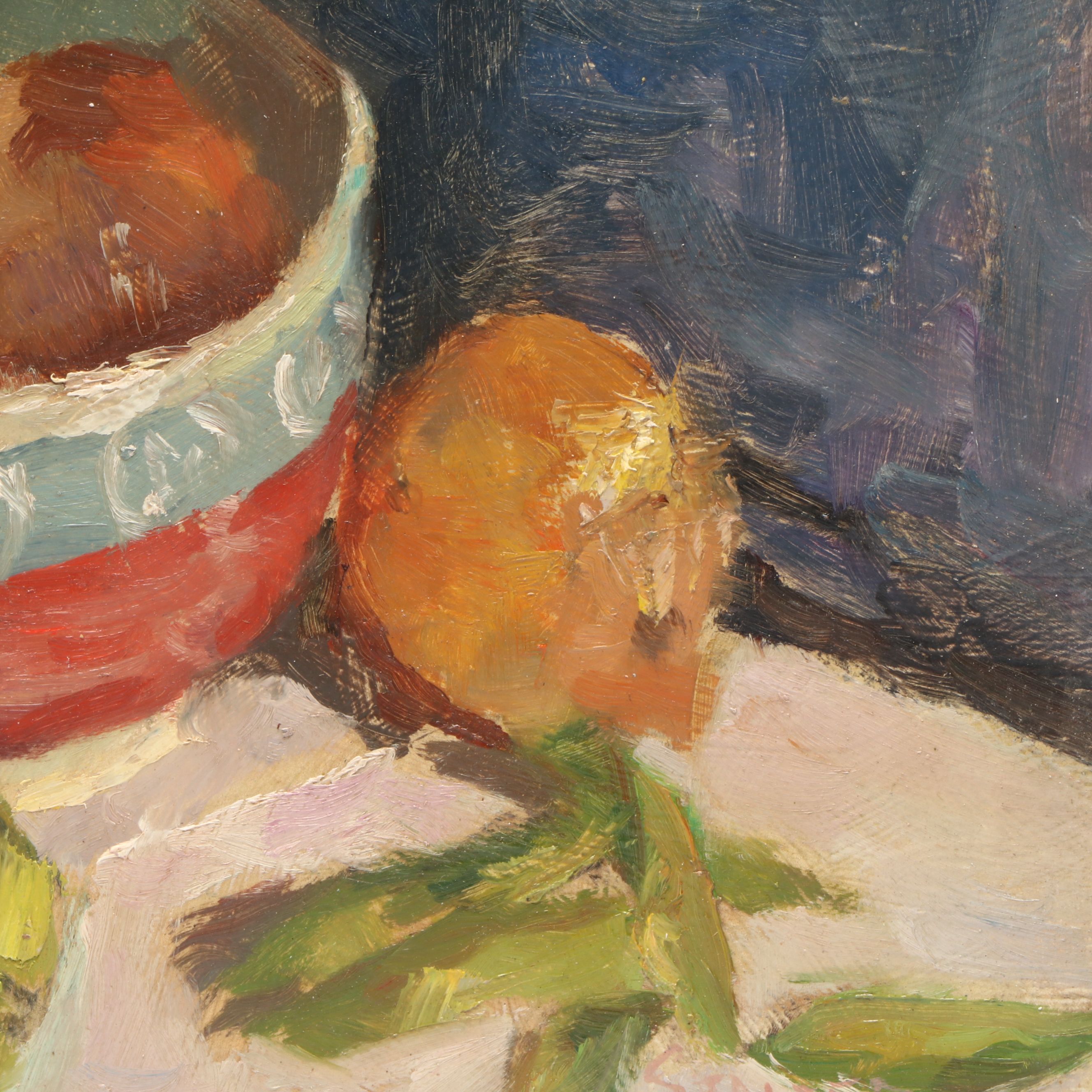 Richard Stalter Fruit Bowl Still Life Oil Painting