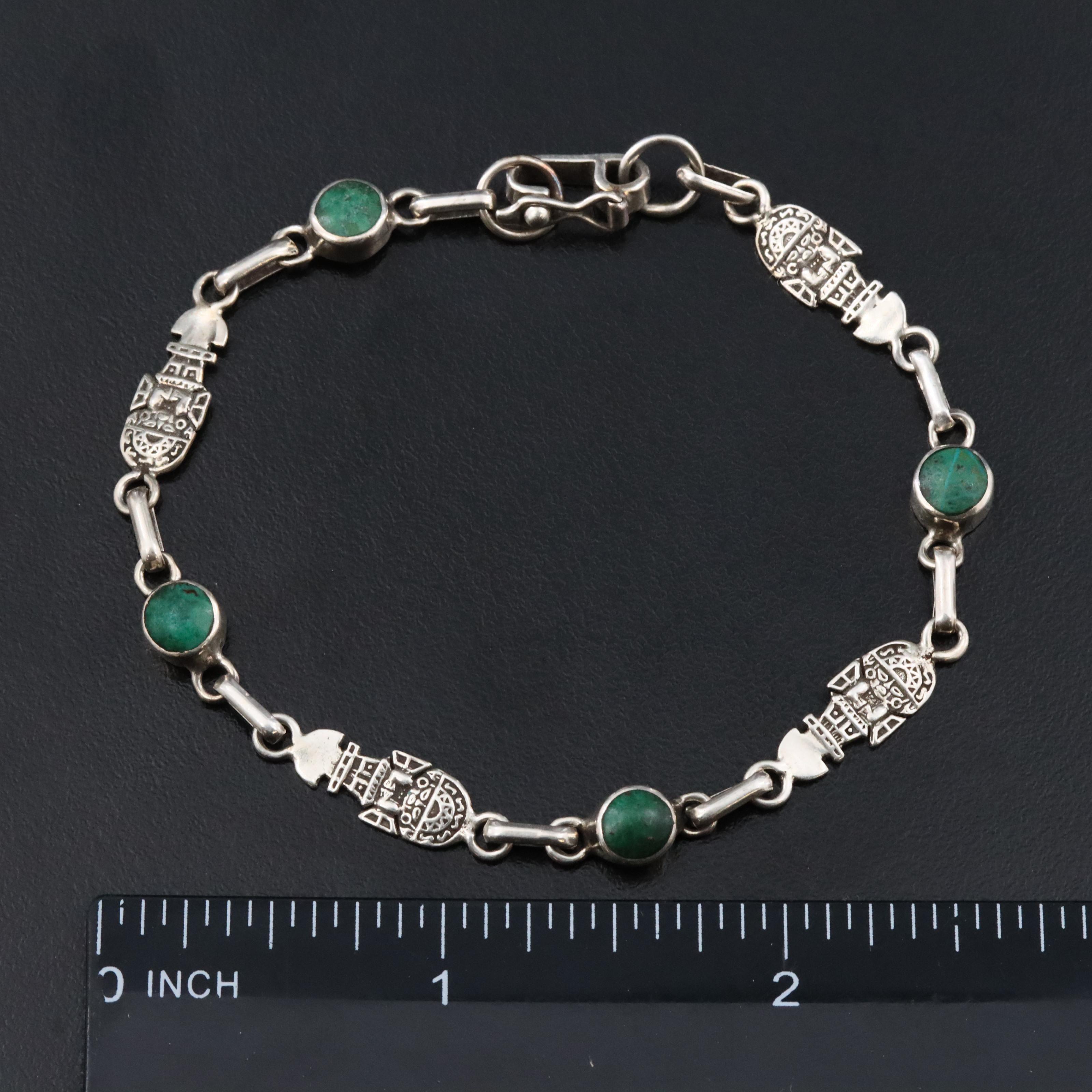 950 Silver Turquoise Tumi Bracelet