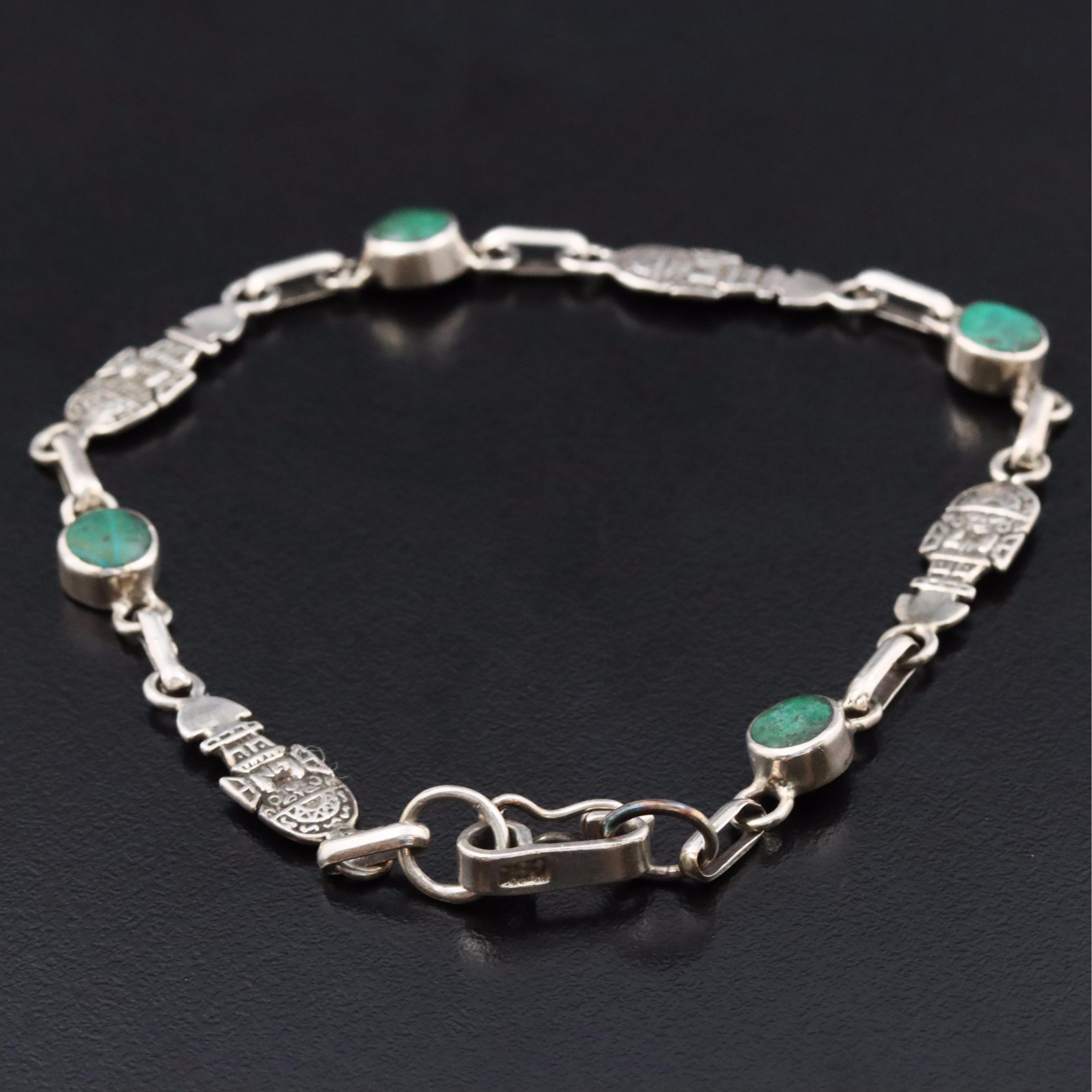 950 Silver Turquoise Tumi Bracelet