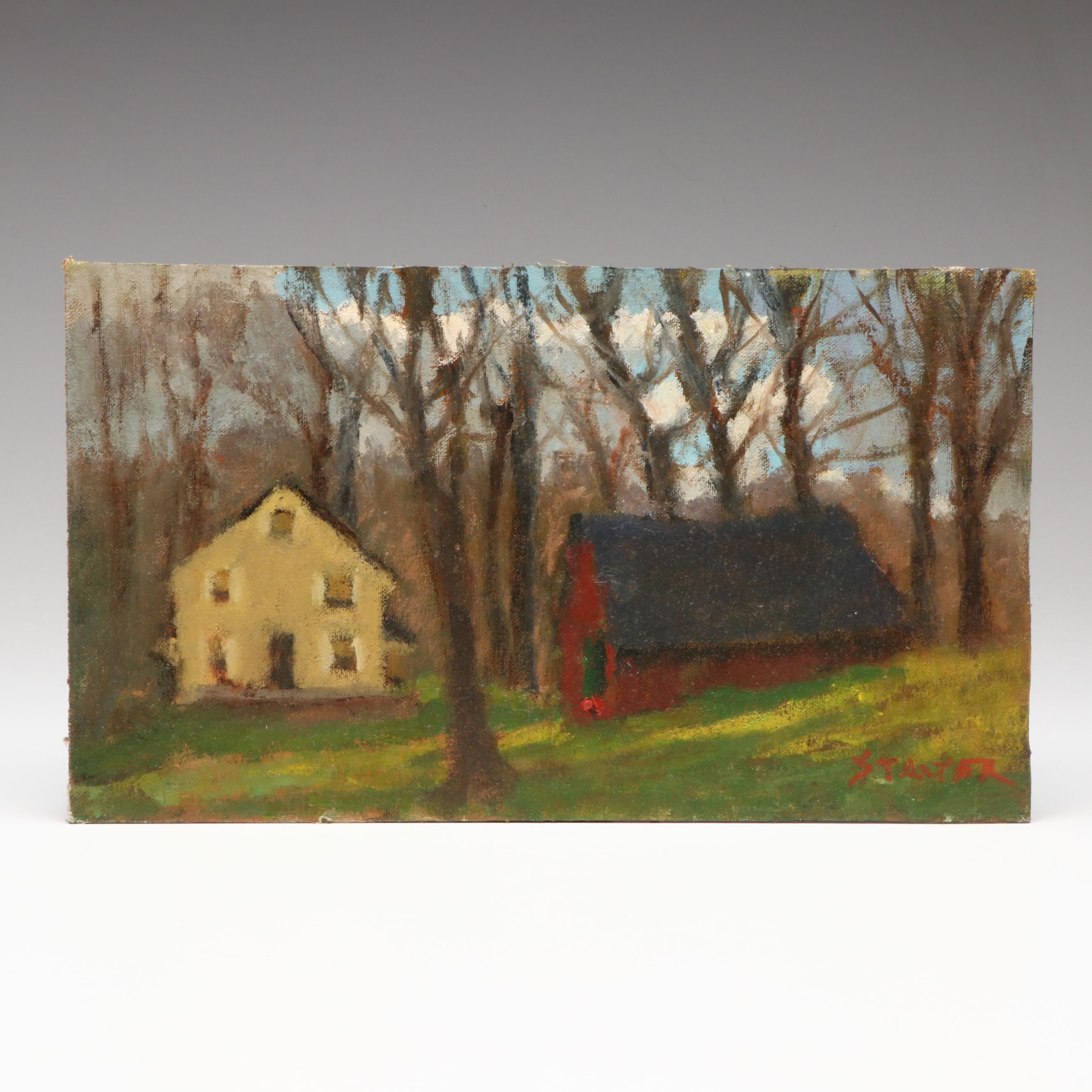 Richard Stalter Plein Air Rural Landscape Oil Painting