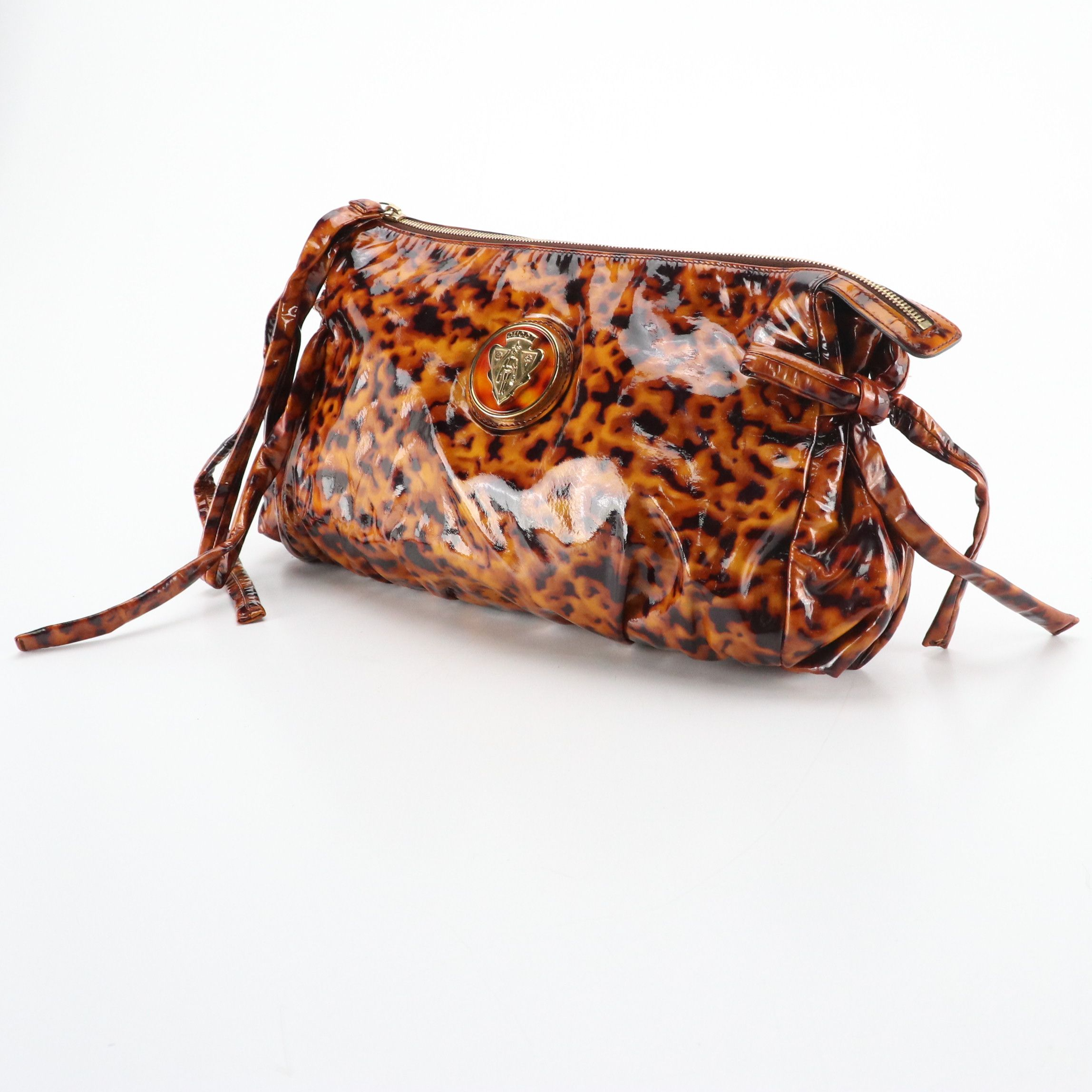 Gucci Hysteria Clutch in Tortoise Shell Patent Leather