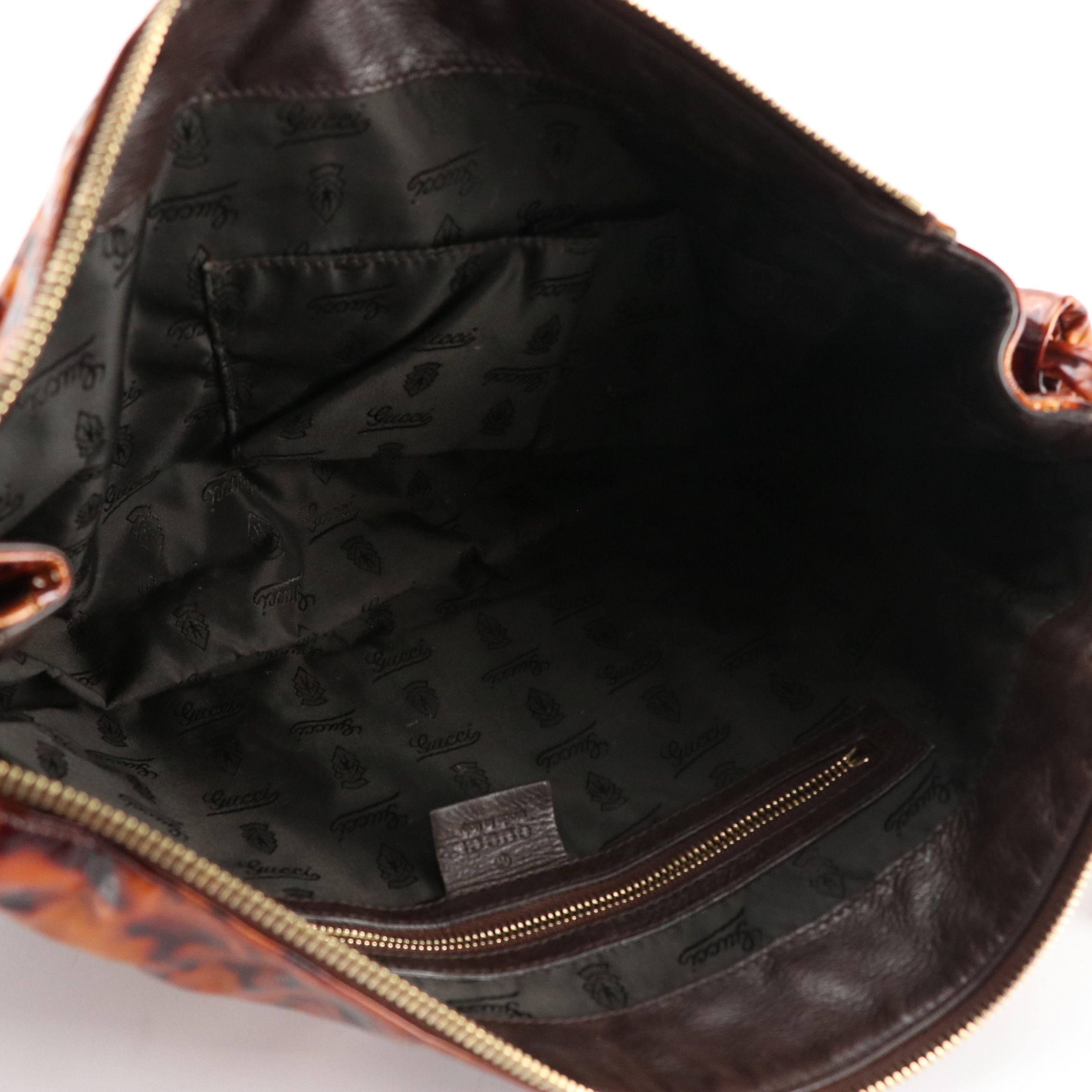 Gucci Hysteria Clutch in Tortoise Shell Patent Leather