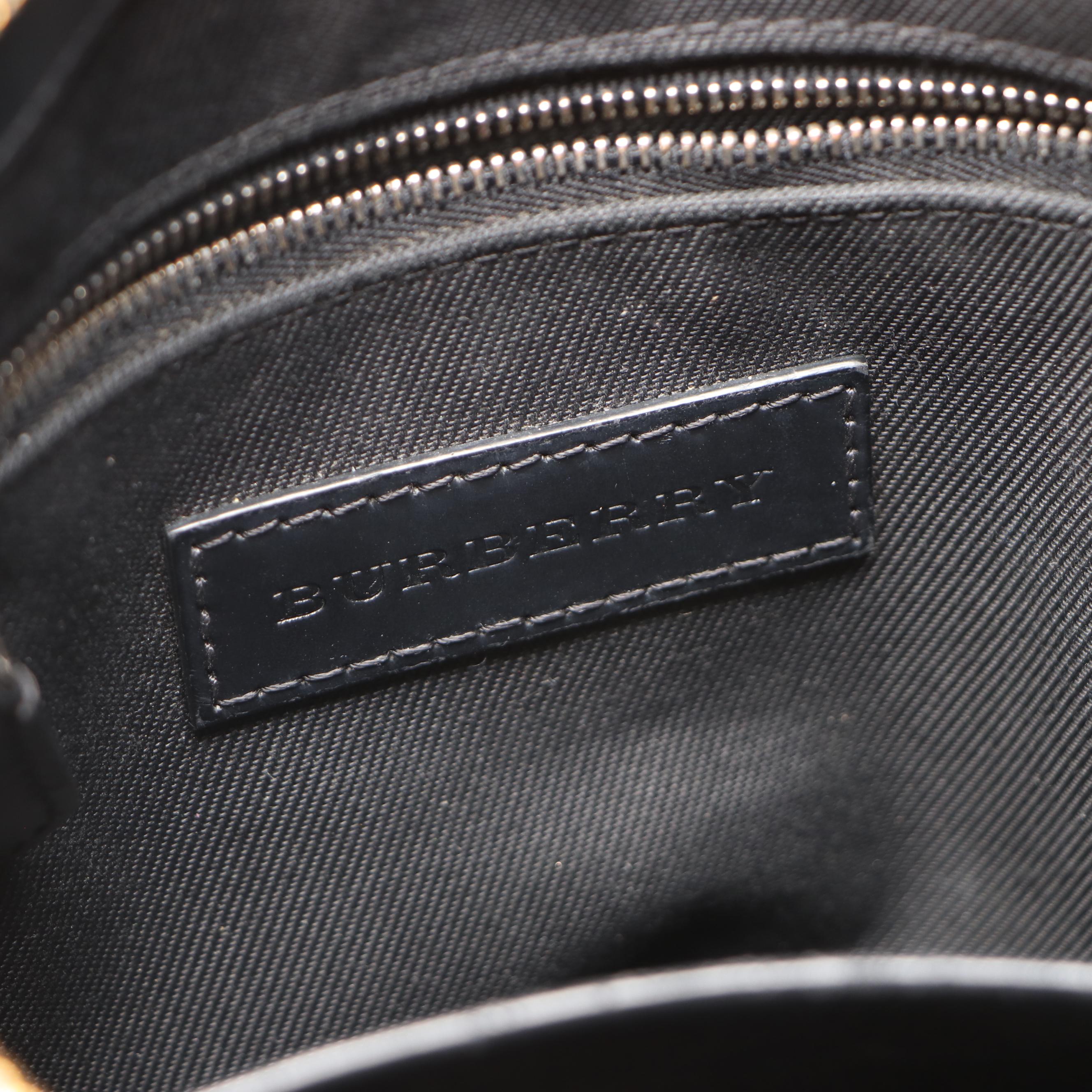 Burberry Messenger Bag in Black and Navy Coated Canvas