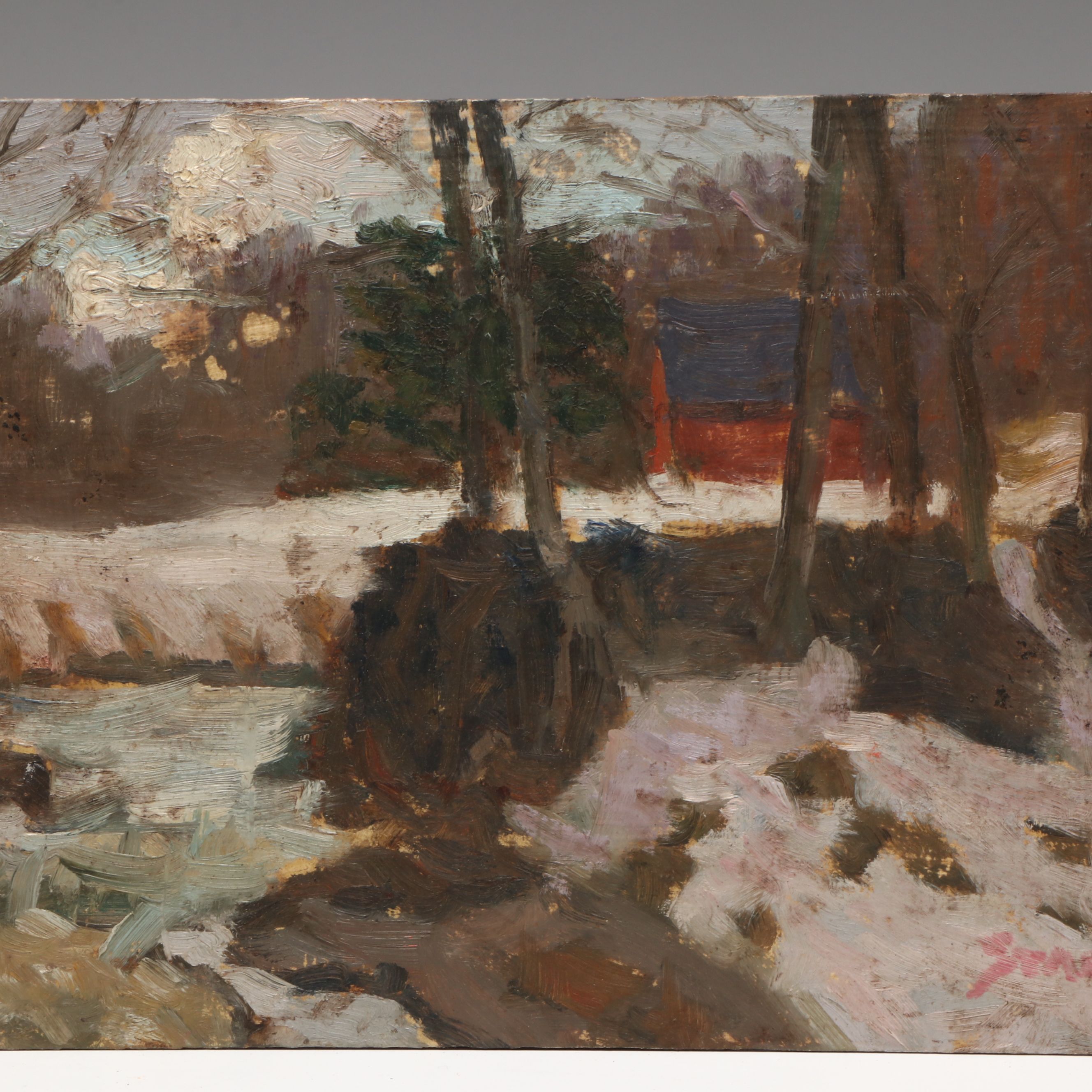 Richard Stalter Plein Air Winter Landscape Oil Painting