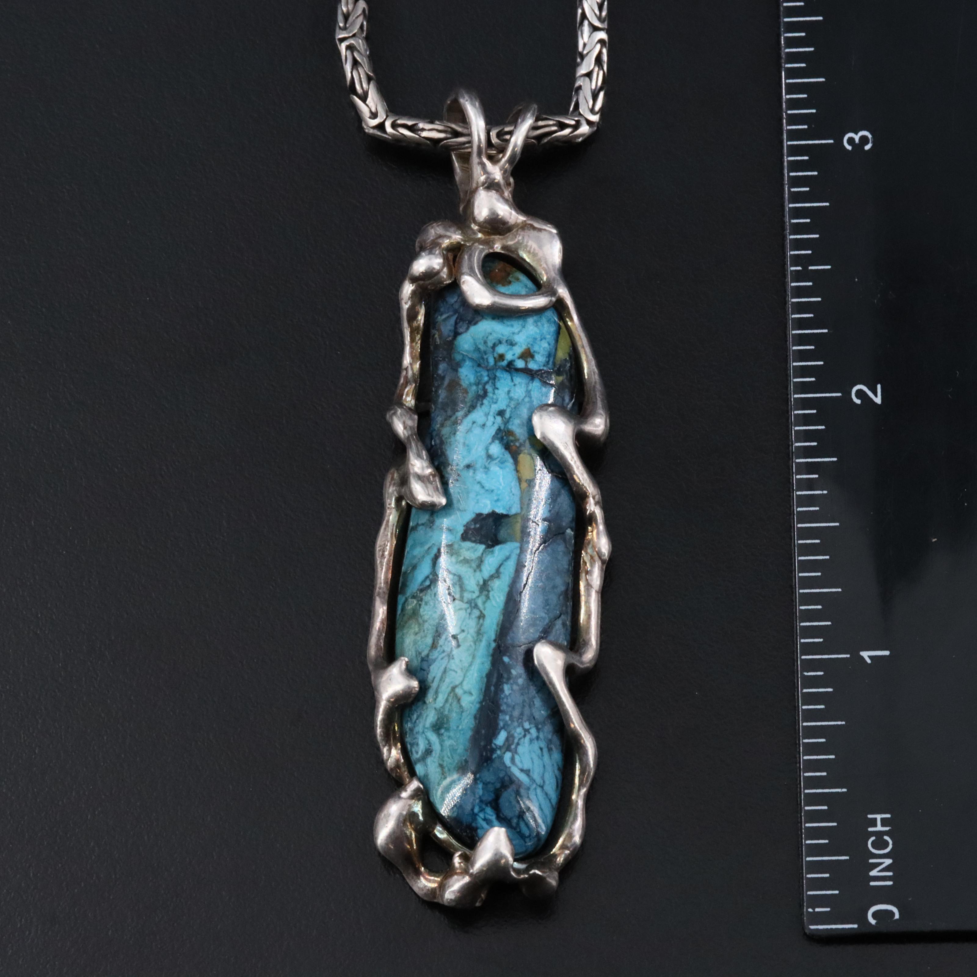 Sterling Eilat Stone Pendant Necklace