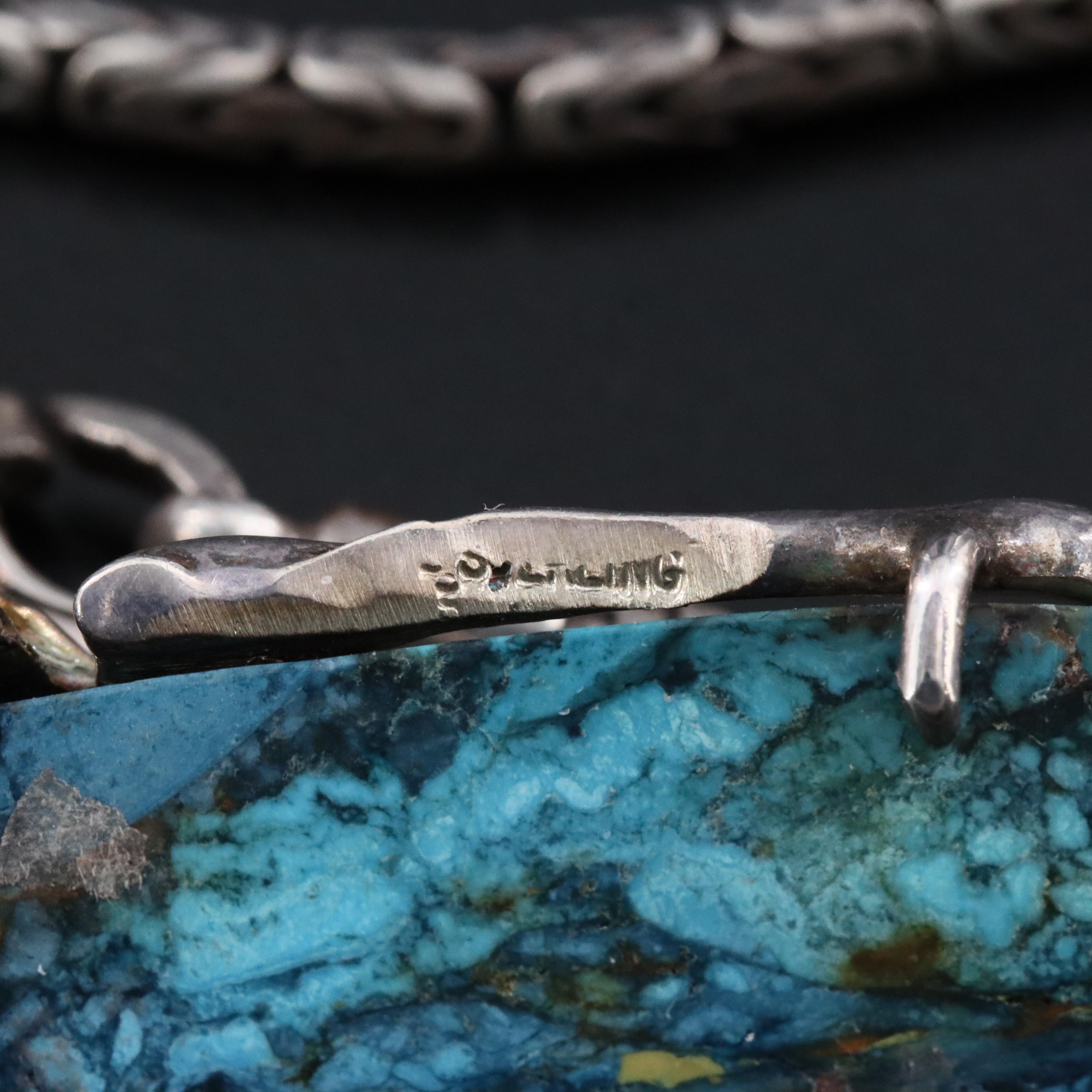 Sterling Eilat Stone Pendant Necklace